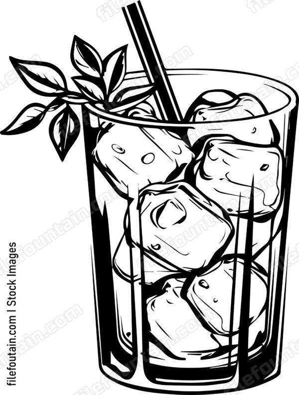 Cup With ice and A Straw