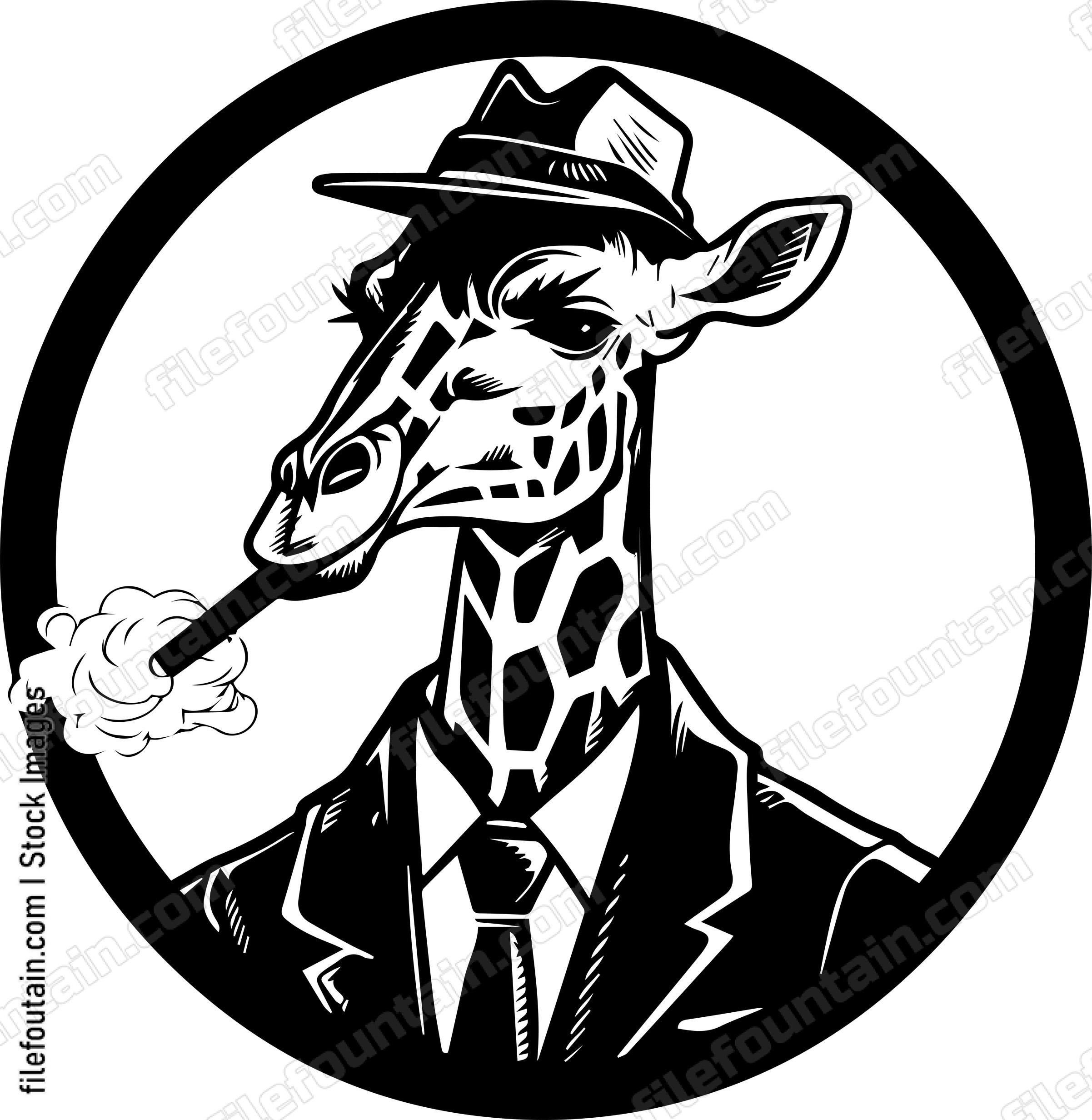 Giraffe Smoking A Cigar