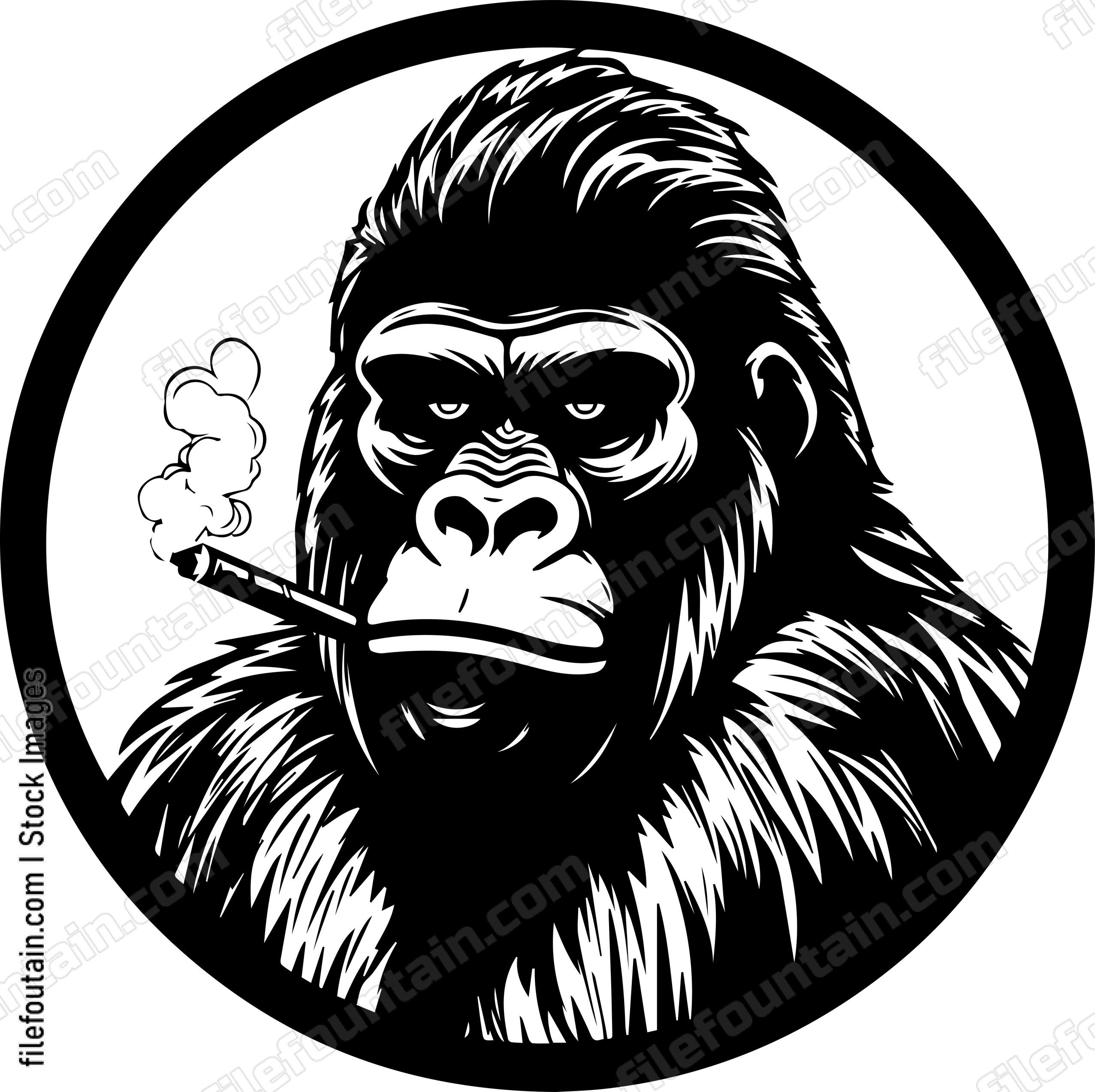 Gorilla Smoking A Cigar