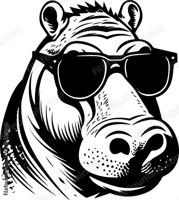 Hippo In Sunglasses