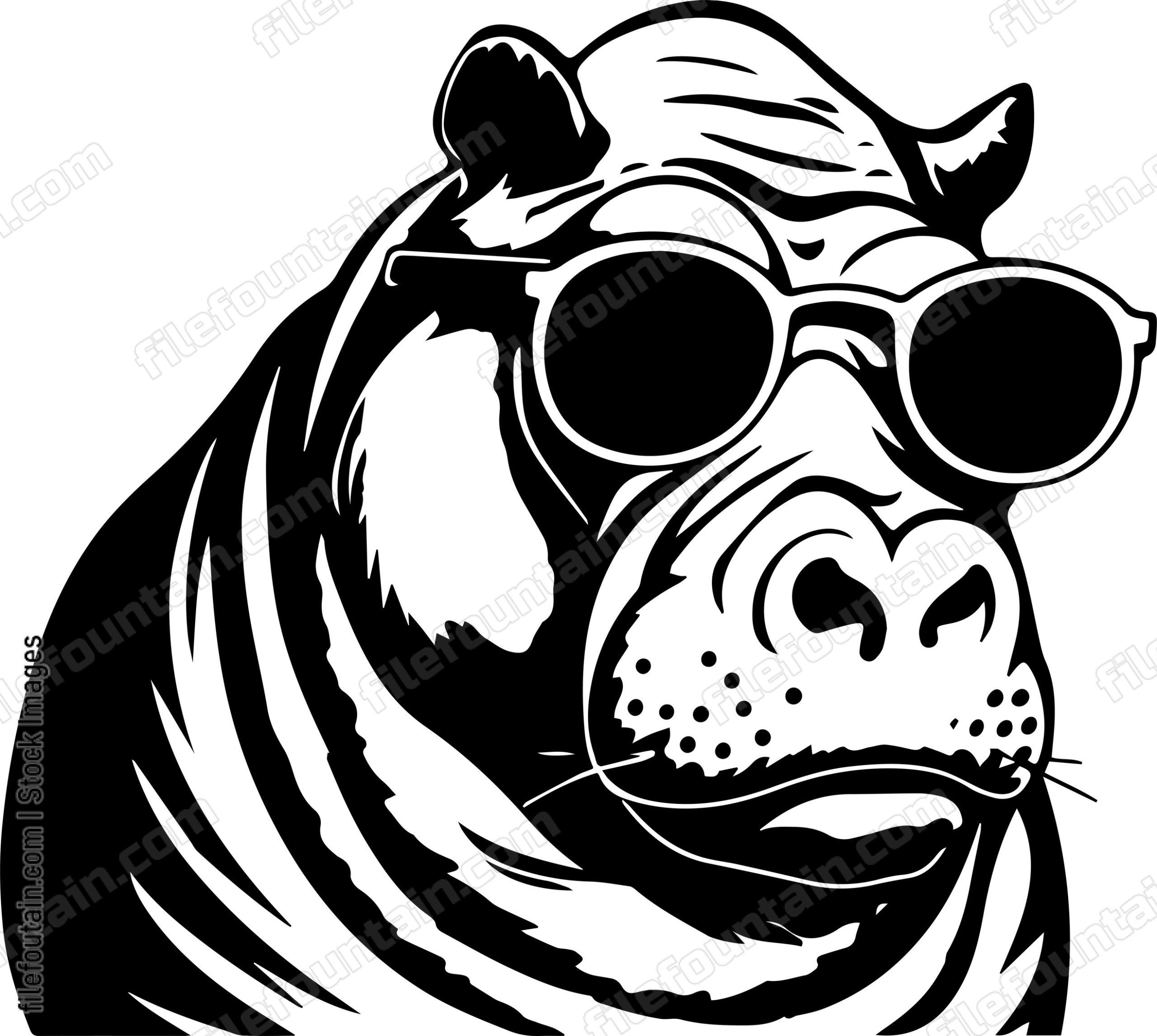 Hippo In Sunglasses