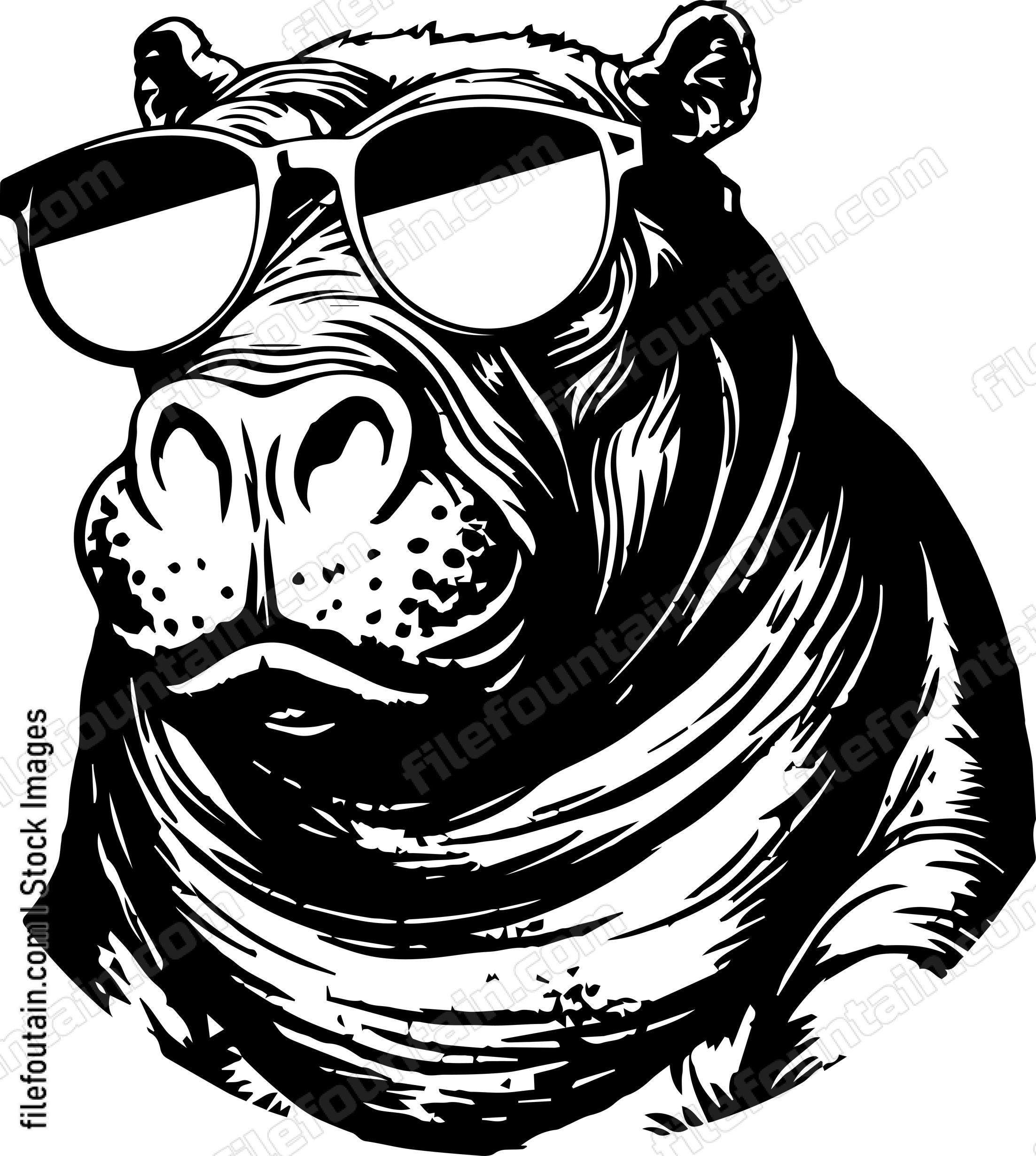 Hippo In Sunglasses