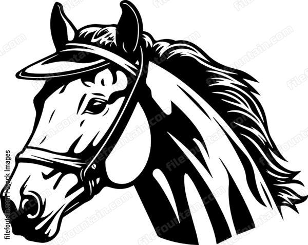 Horse Wearing A Visor