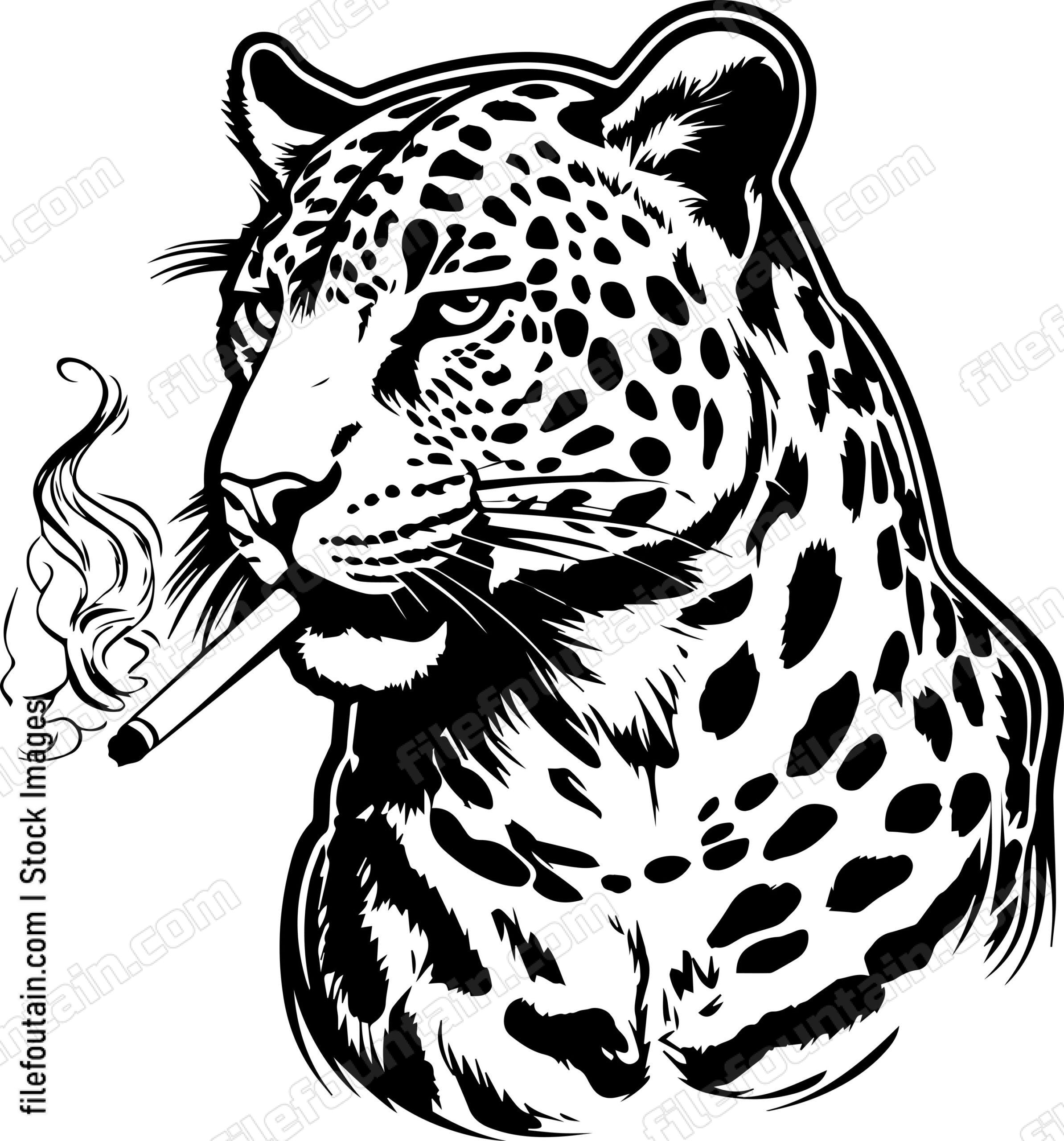 Leopard Smoking A Cigar