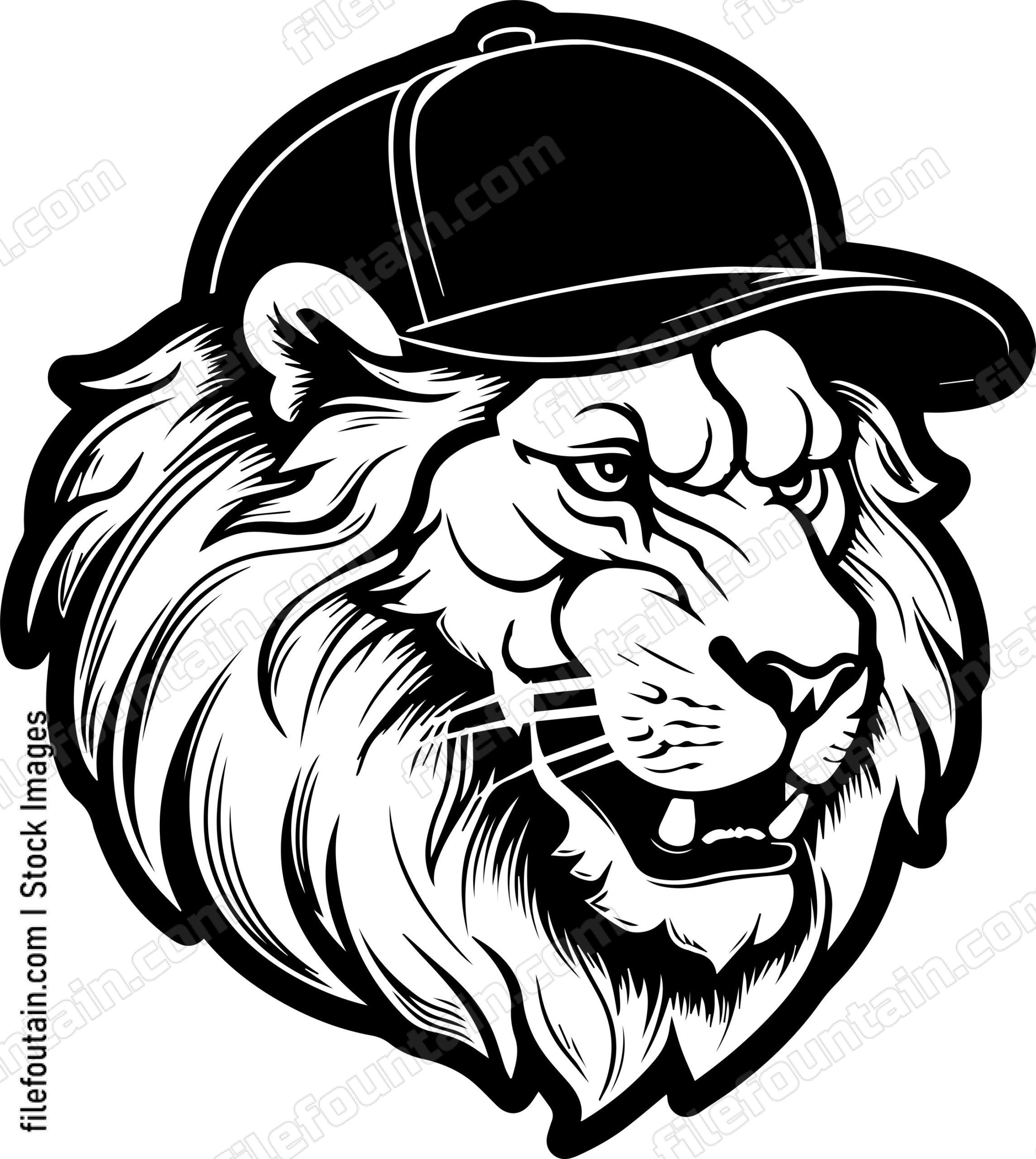 Lion In Baseball Cap