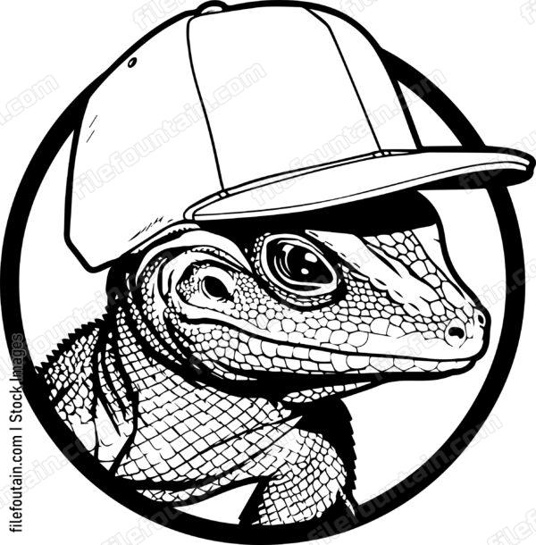 Lizard In Baseball Cap