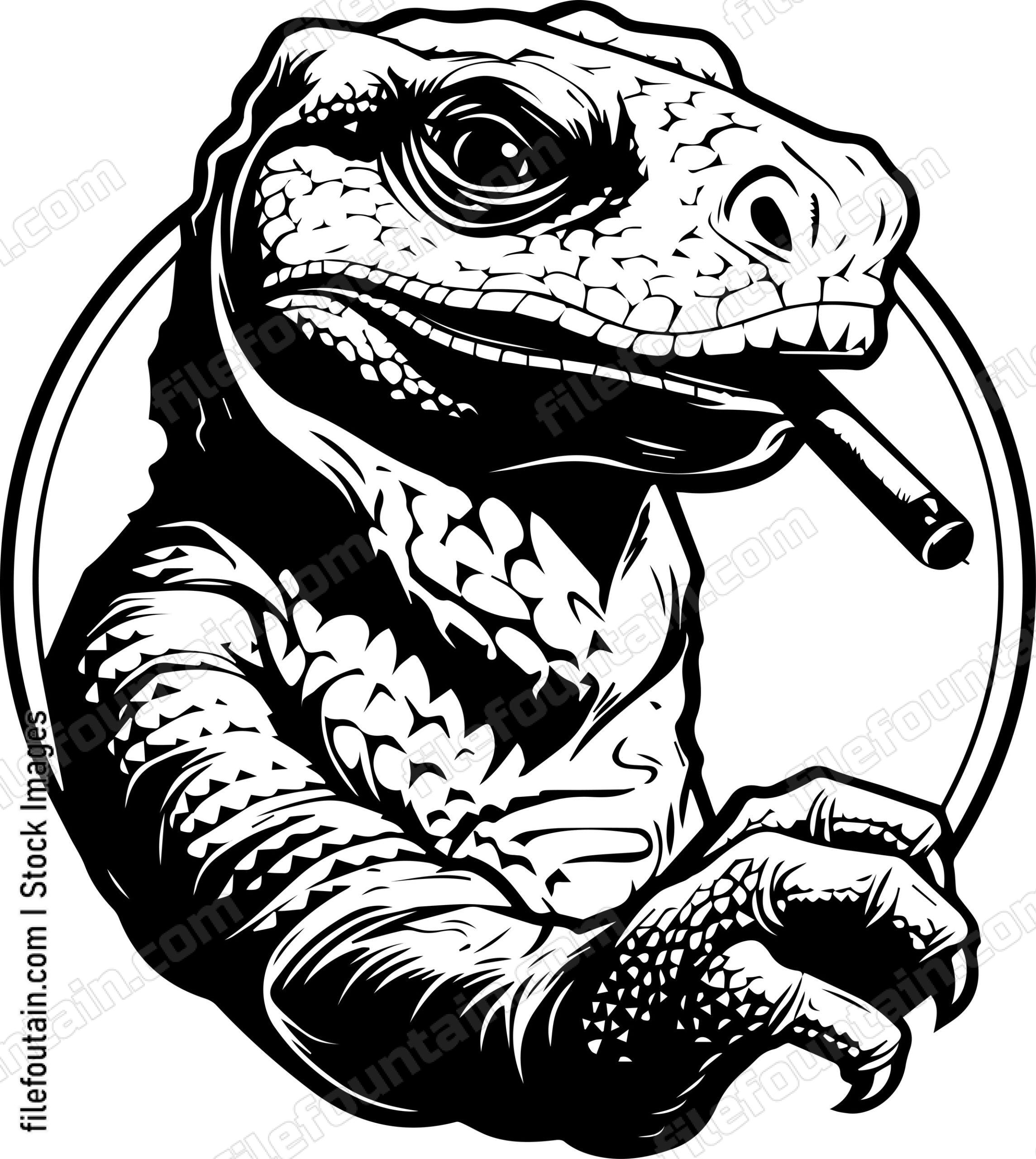 Lizard Smoking A Cigar