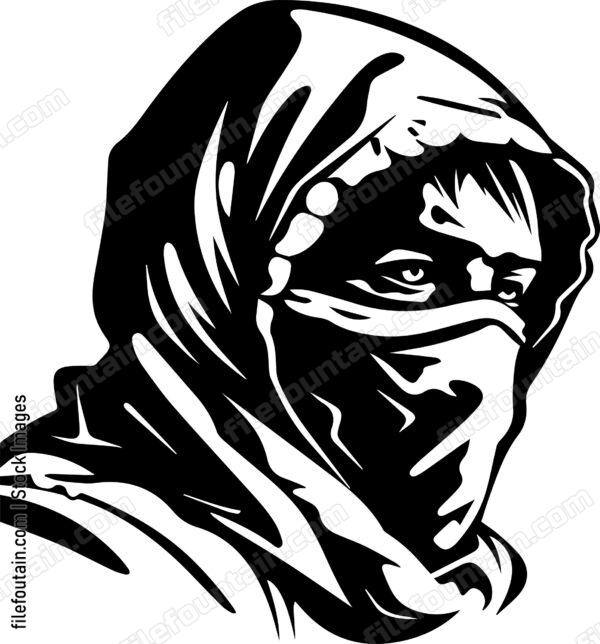 Man In Mask And Hood