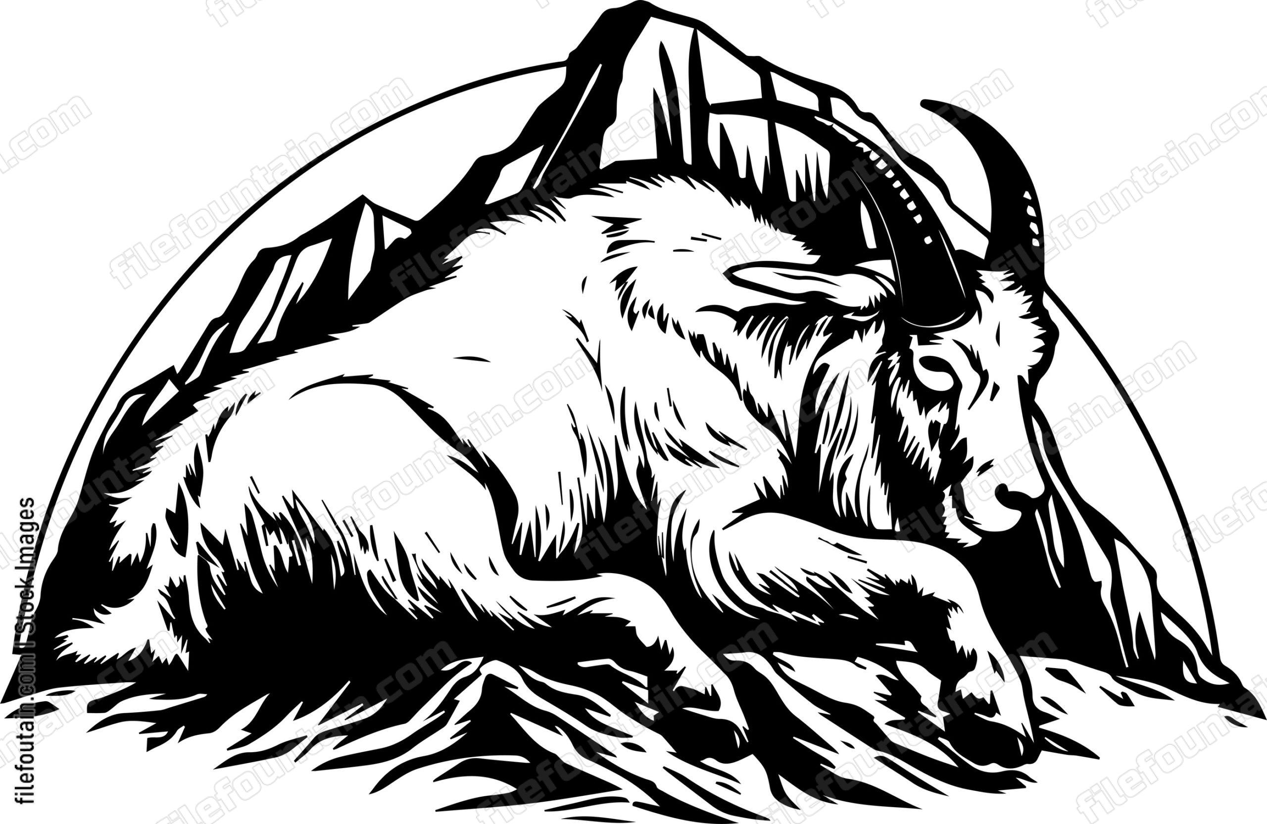 Mountain Goat Sleeping