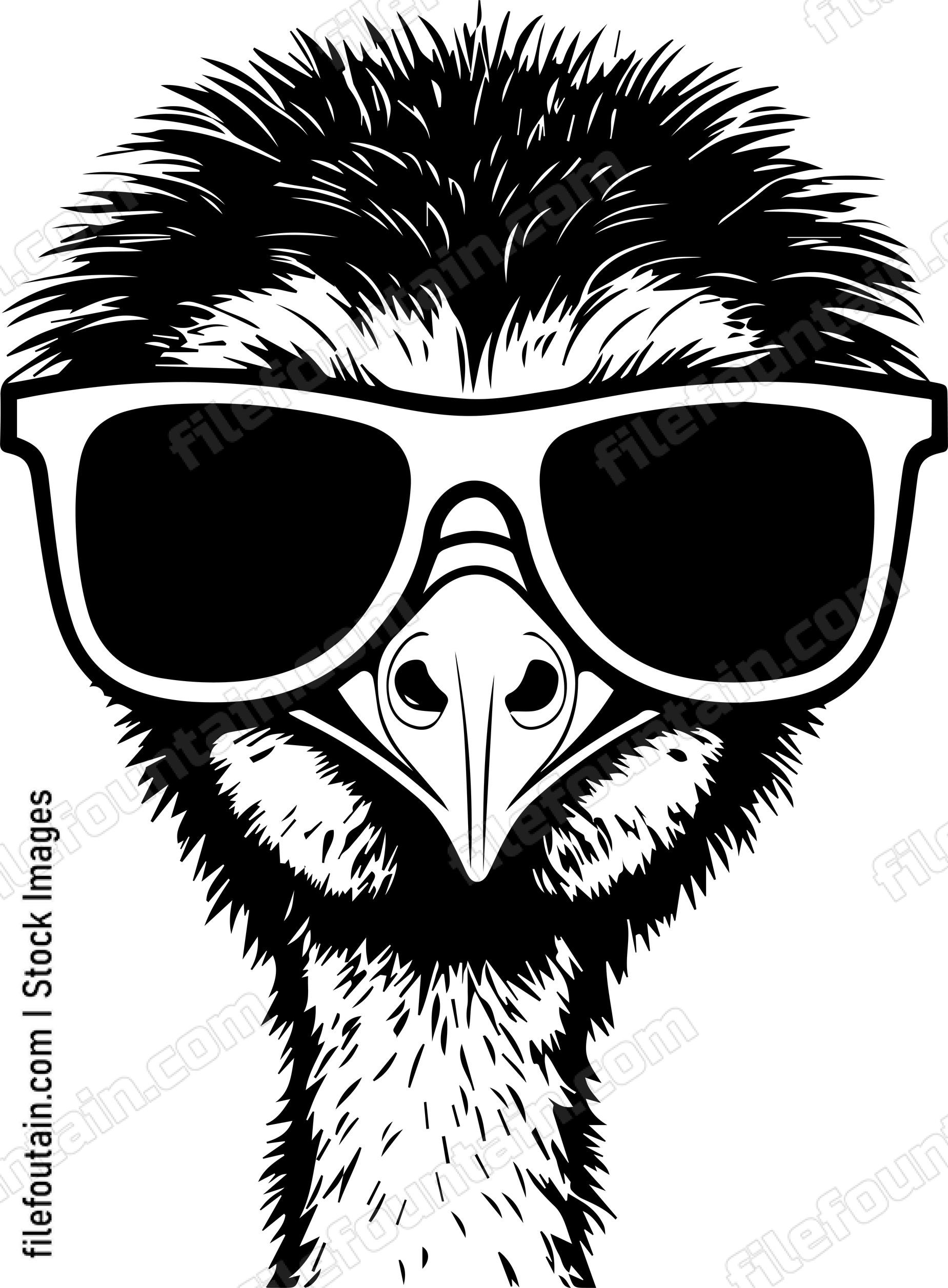 Ostrich In Sunglasses