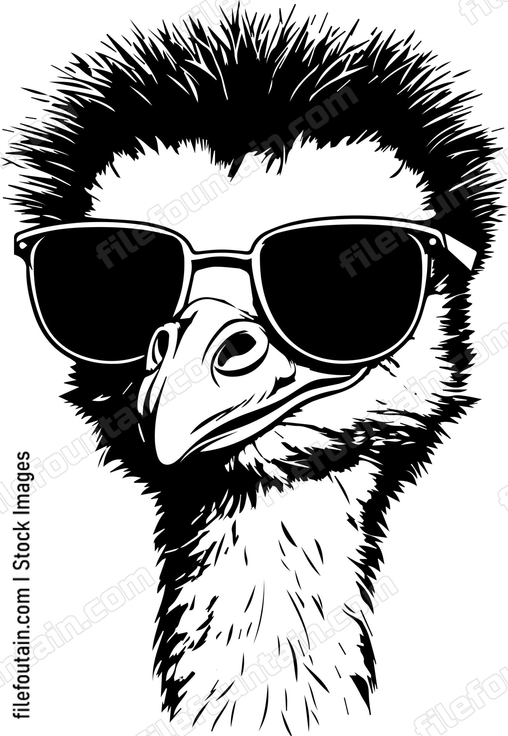 Ostrich In Sunglasses