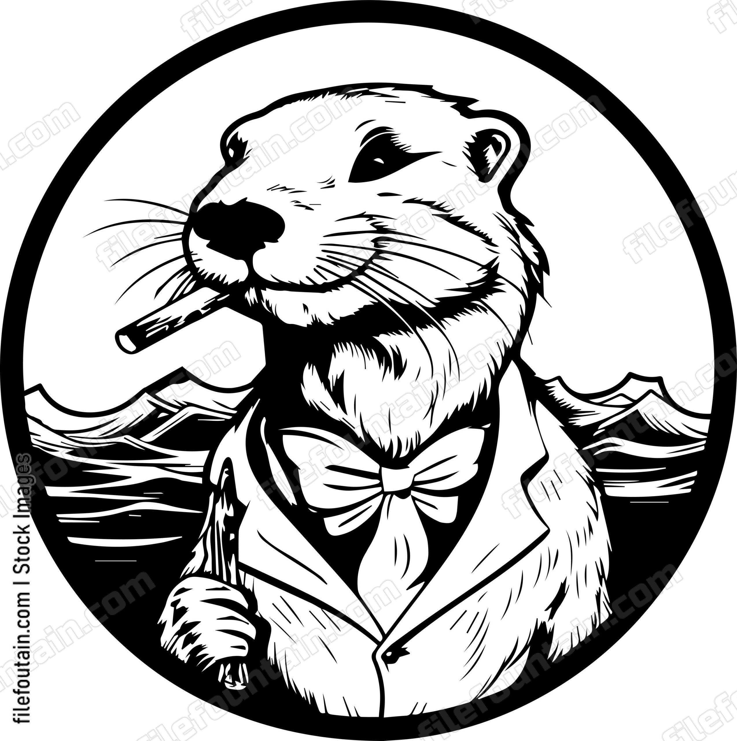 Otter Smoking A Cigar