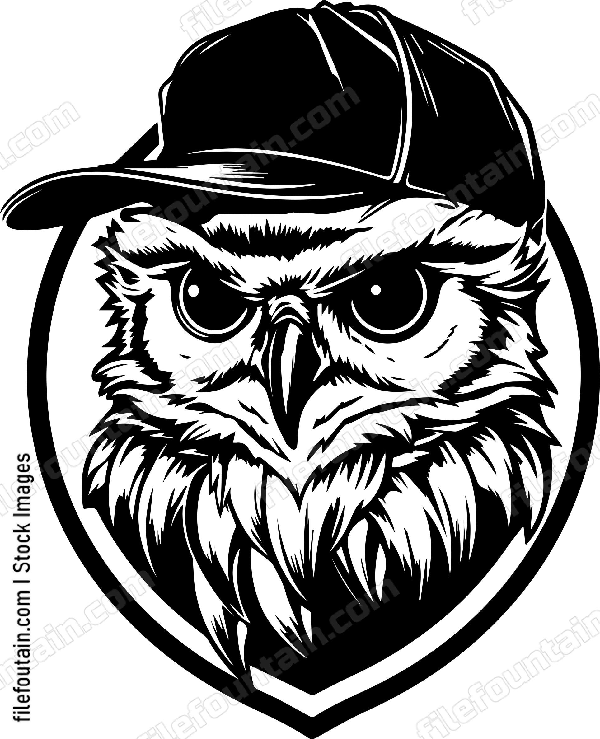 Owl In Baseball Cap
