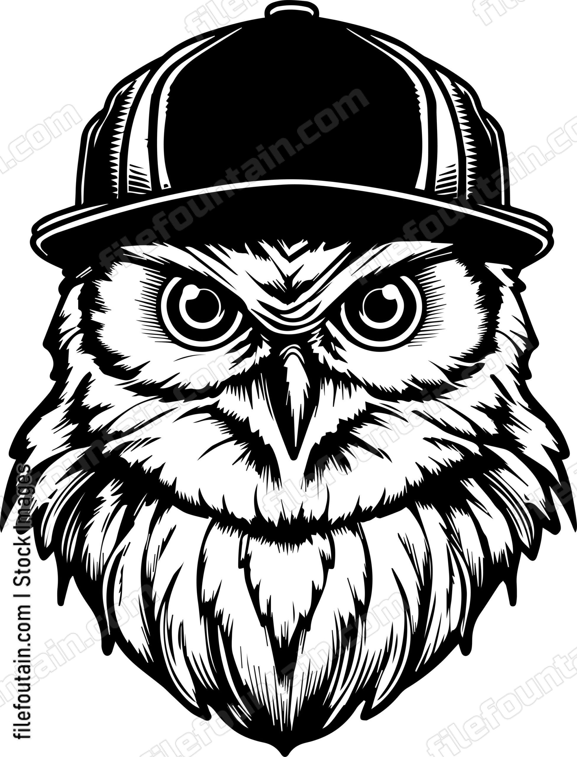 Owl In Baseball Cap