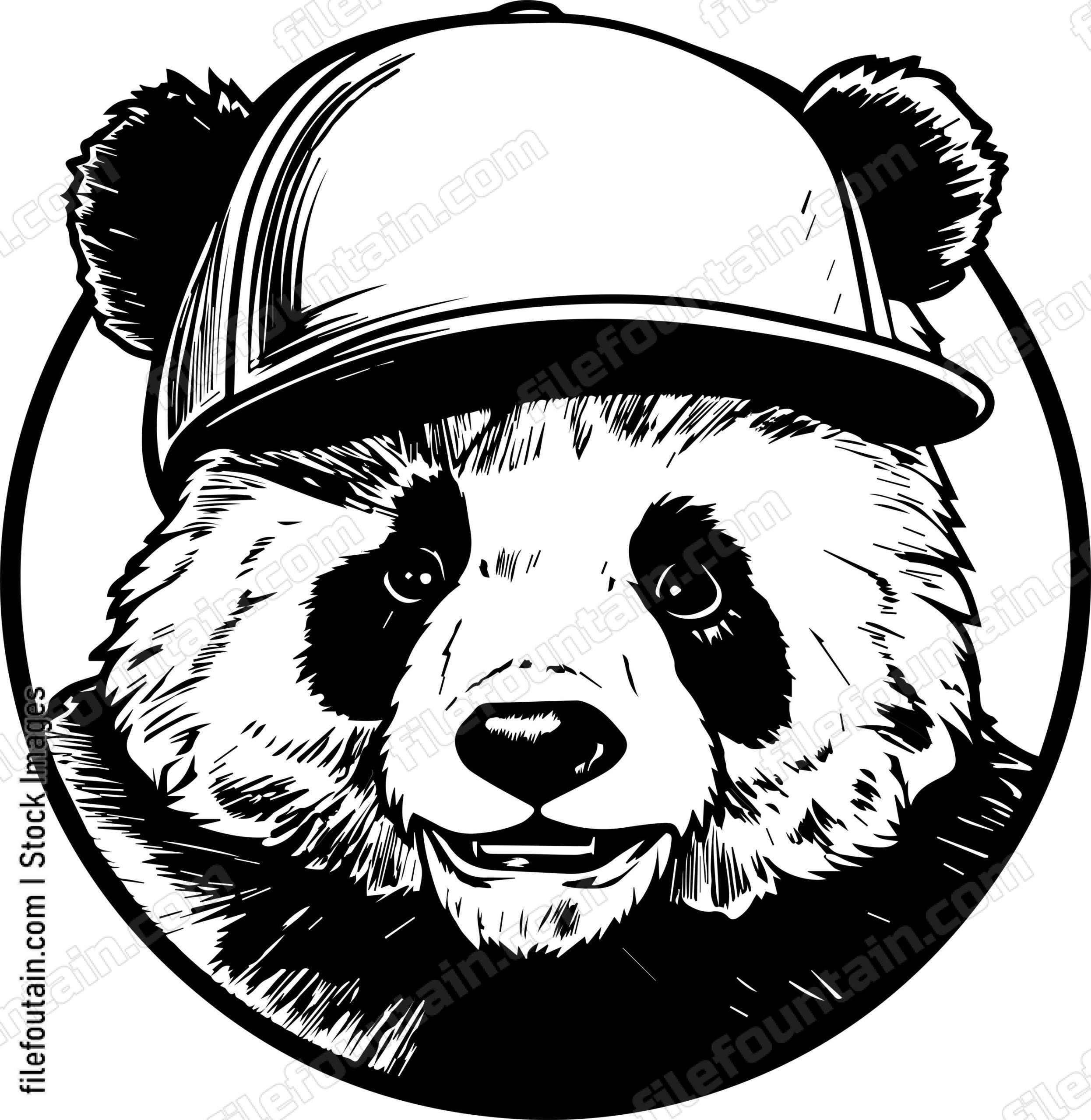 Panda In Baseball Cap