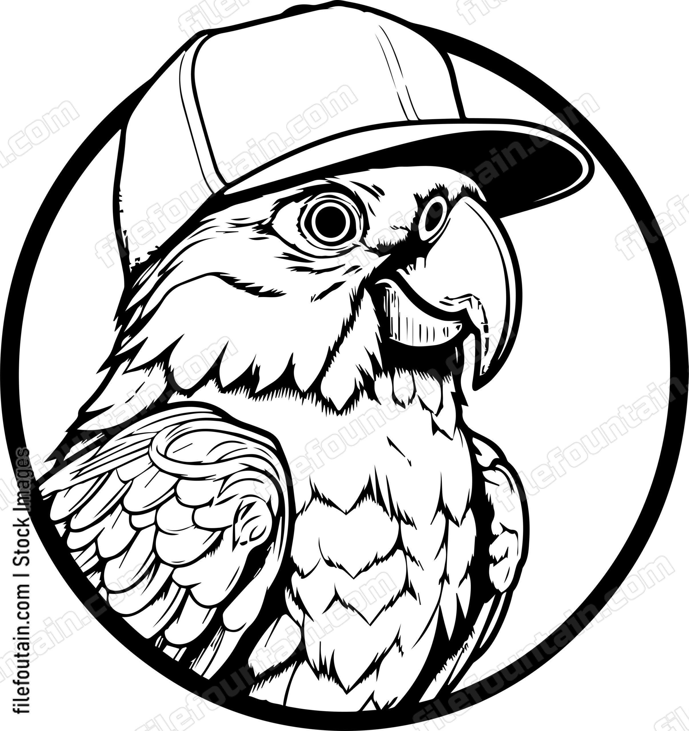 Parrot In Baseball Cap