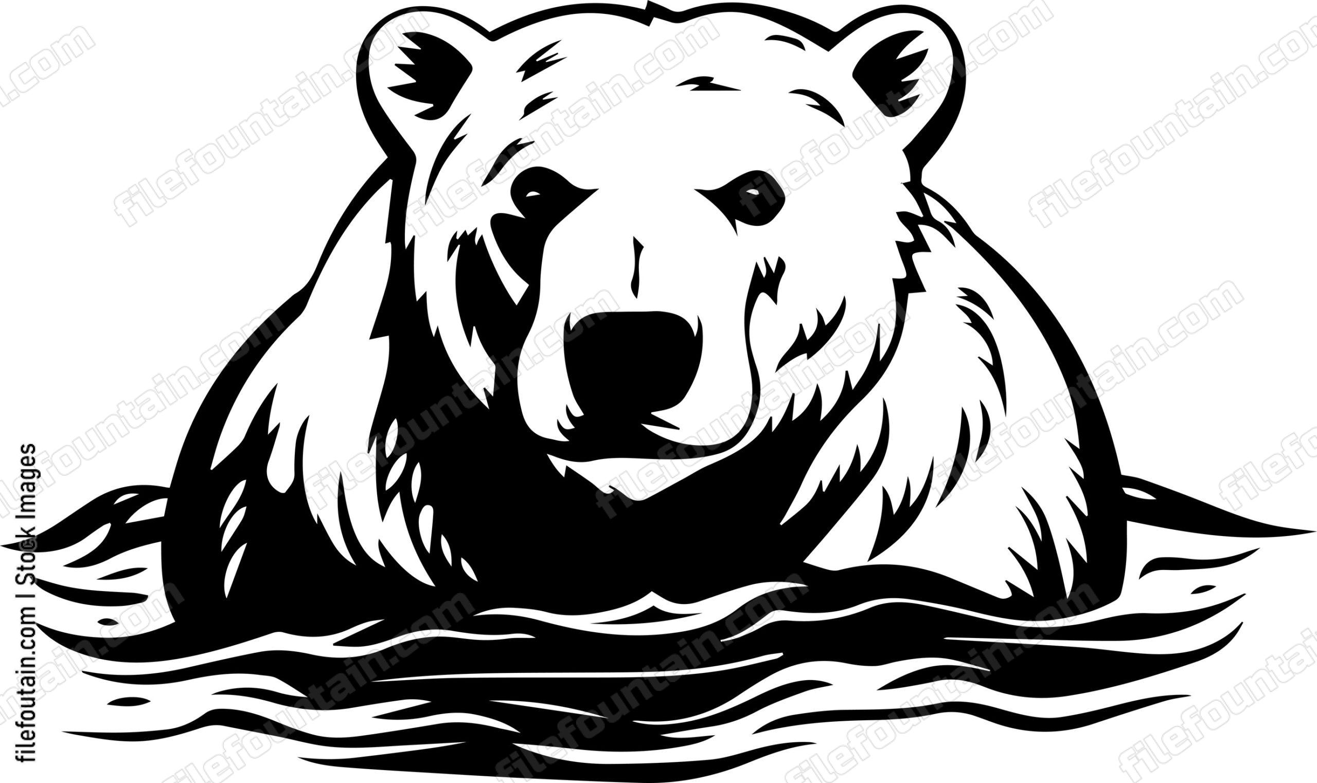 Polar Bear Swimming In Water