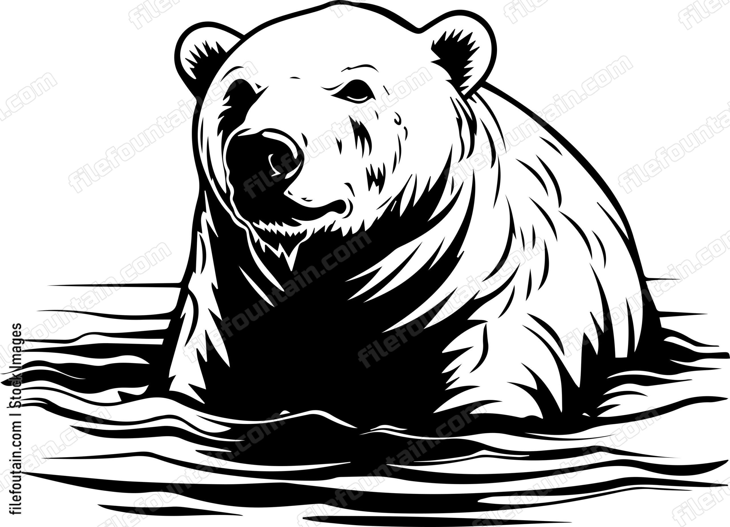 Polar Bear Swimming In Water