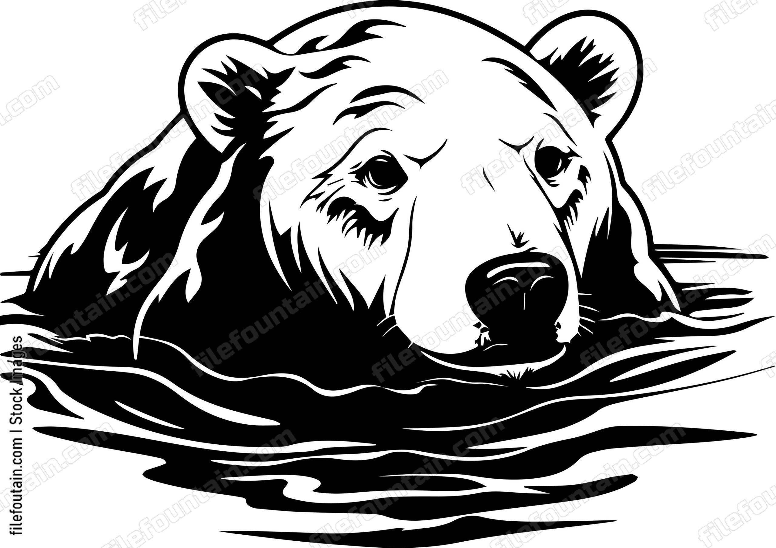 Polar Bear Swimming In Water