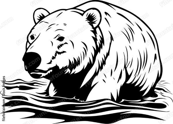 Polar Bear Swimming In Water