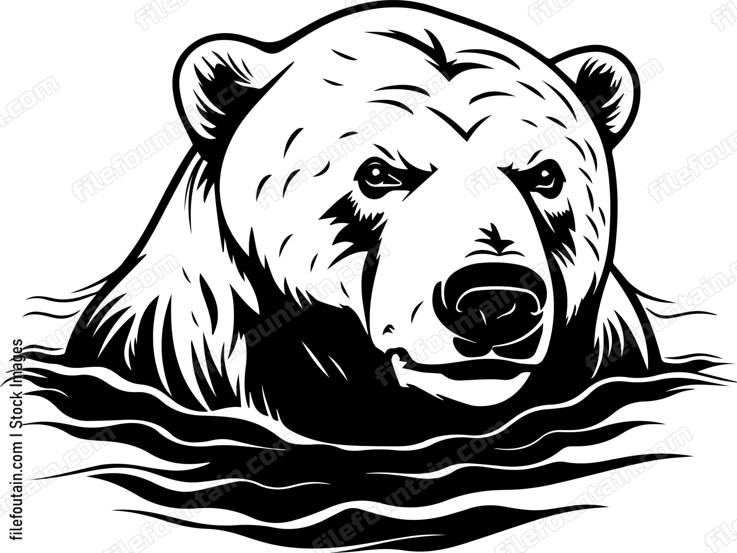 Polar Bear Swimming In Water