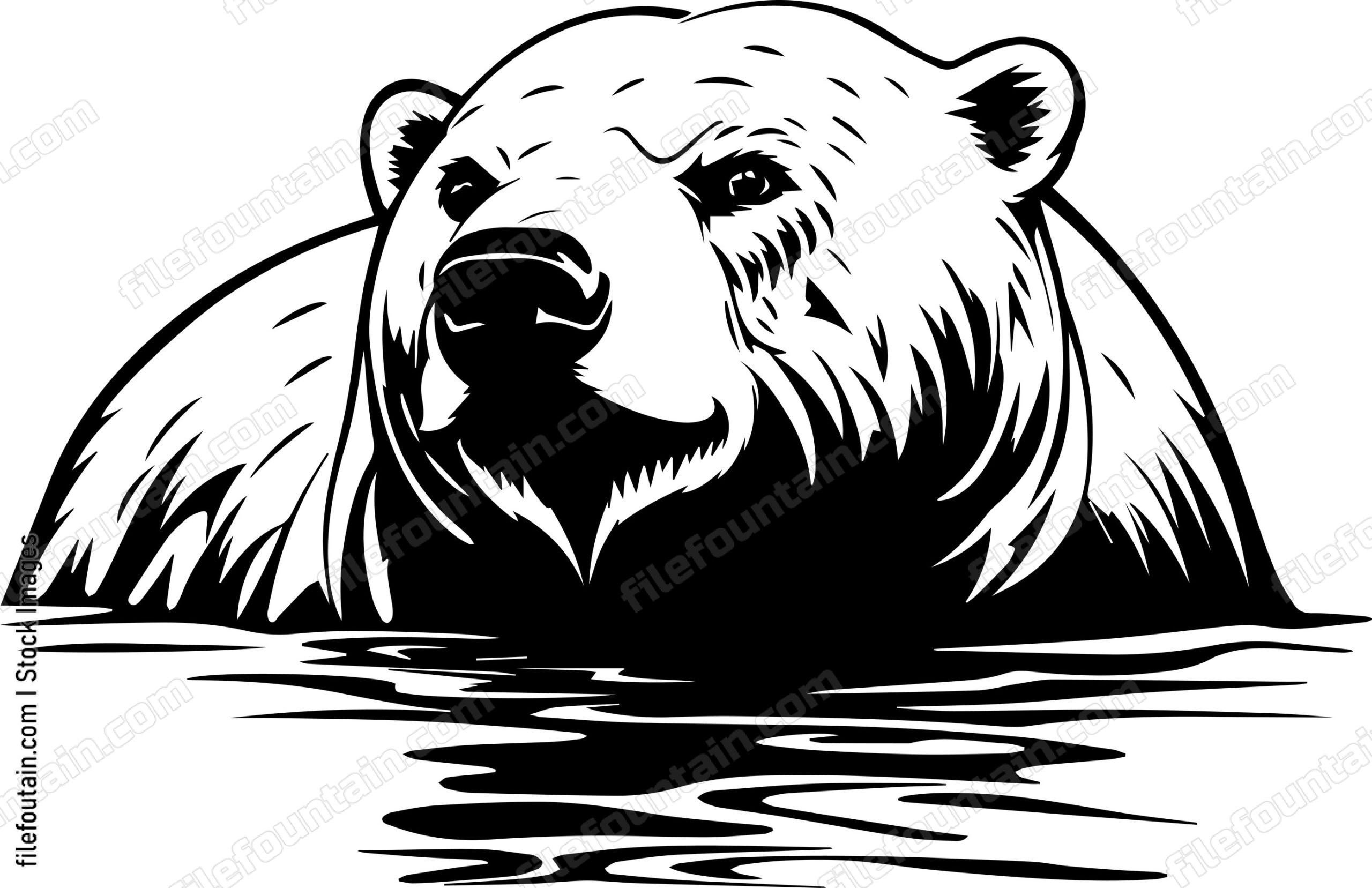 Polar Bear Swimming In Water
