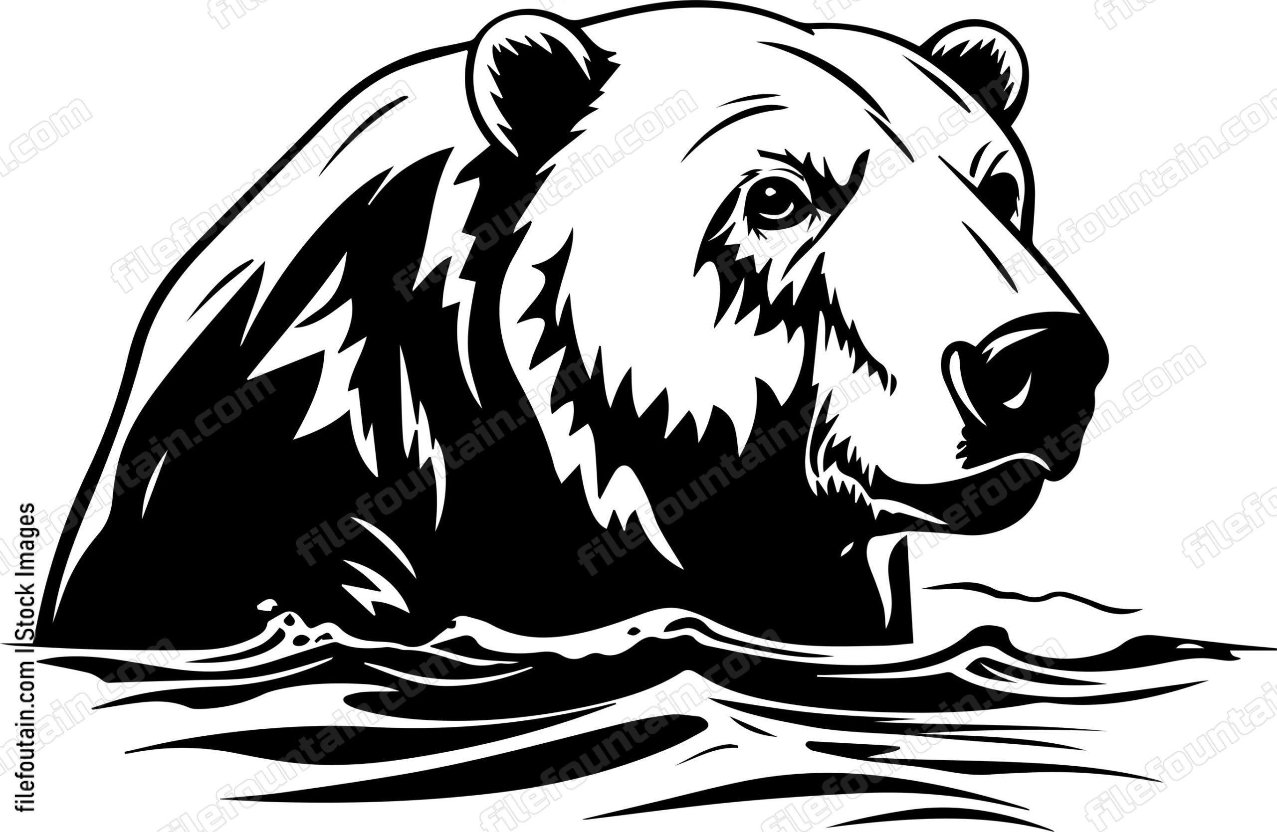 Polar Bear Swimming In Water