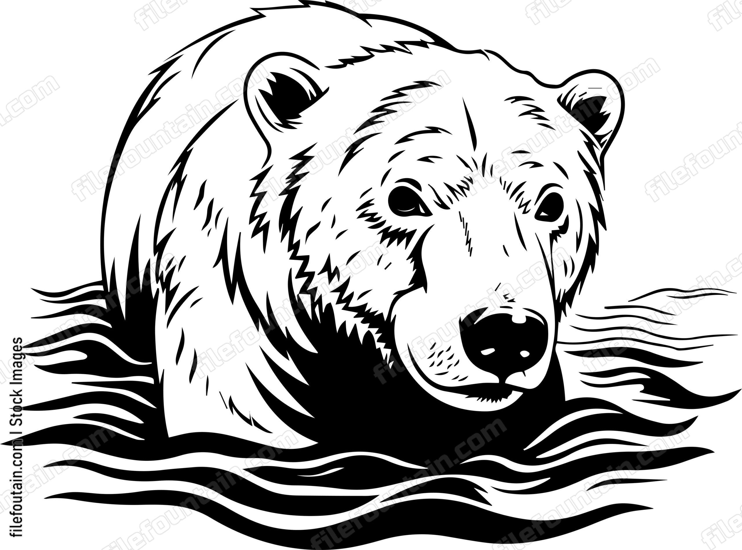 Polar Bear Swimming In Water