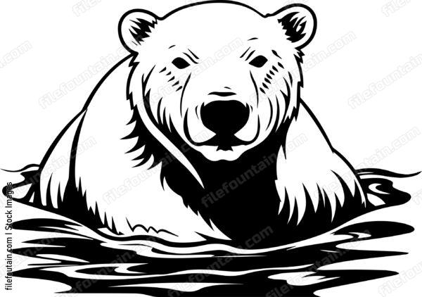 Polar Bear Swimming In Water
