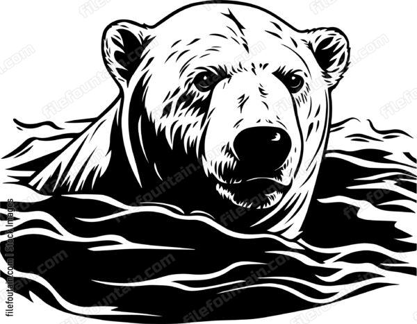 Polar Bear Swimming In Water
