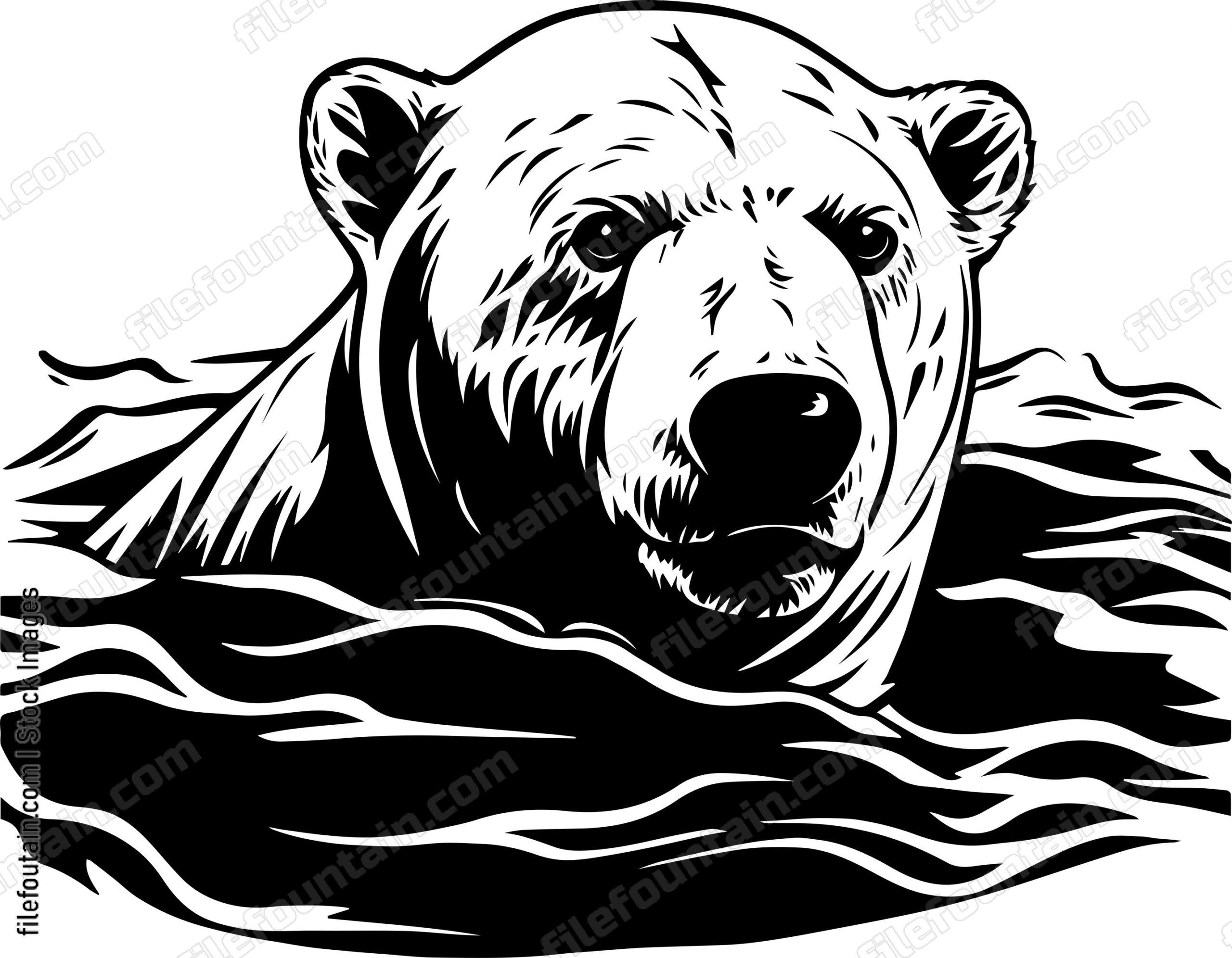 Polar Bear Swimming In Water