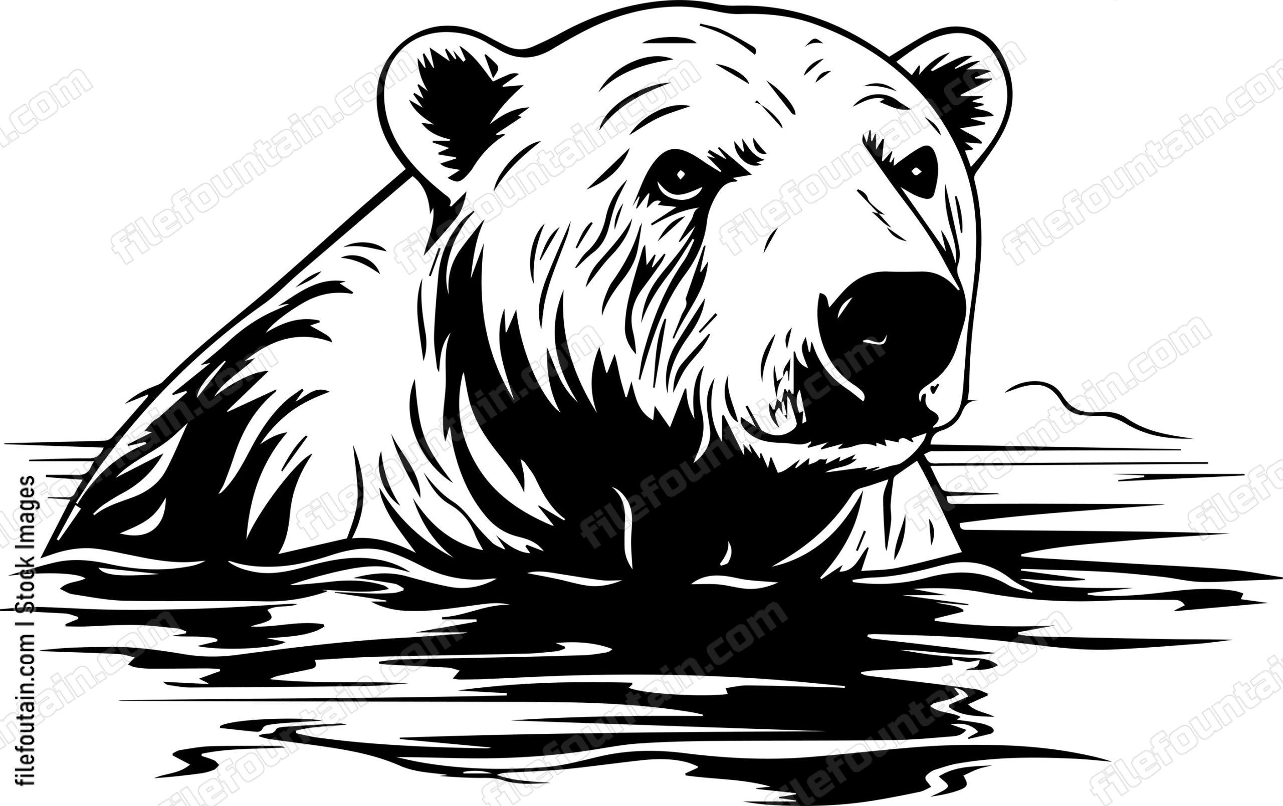 Polar Bear Swimming In Water