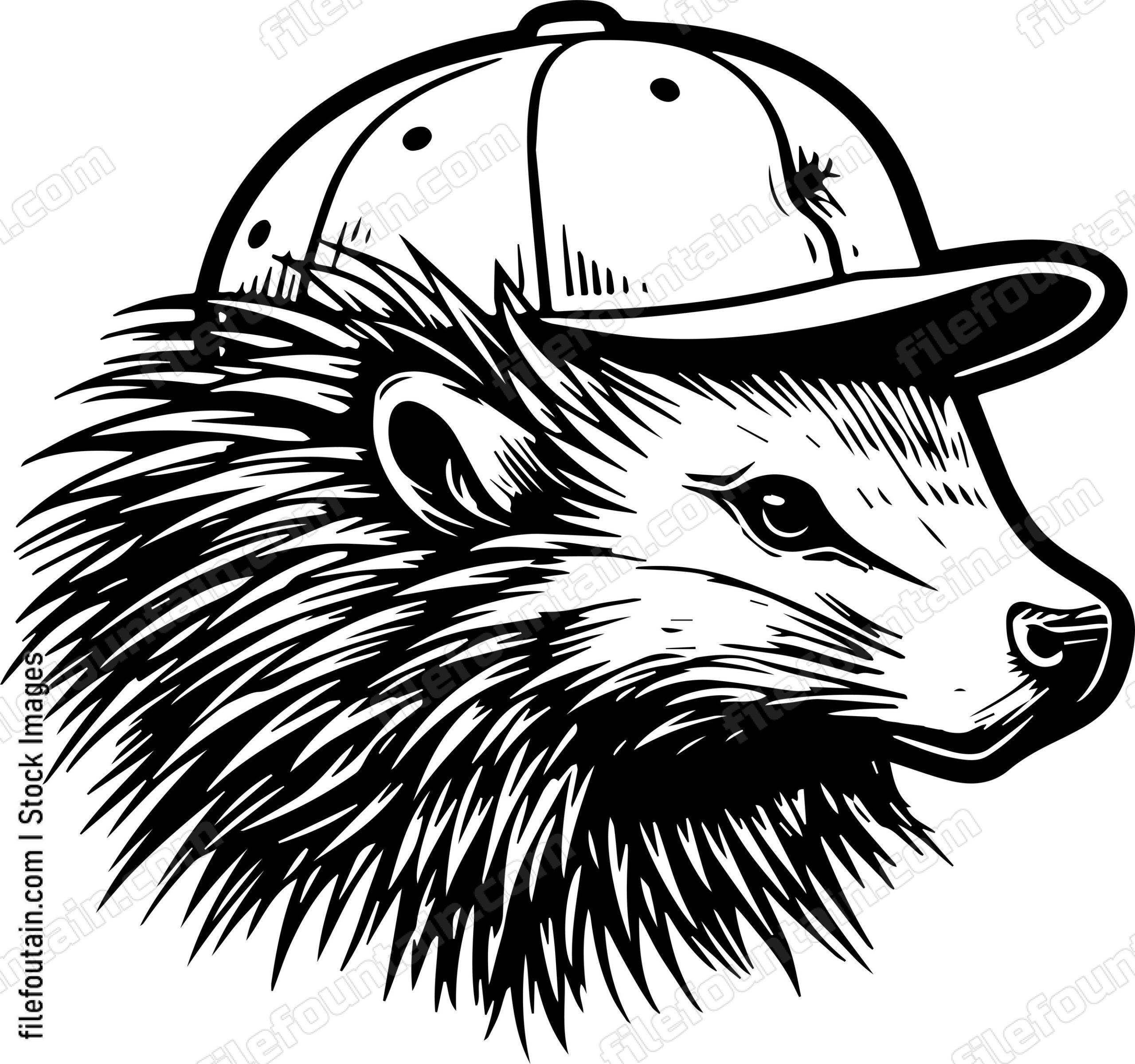 Porcupine In Baseball Cap