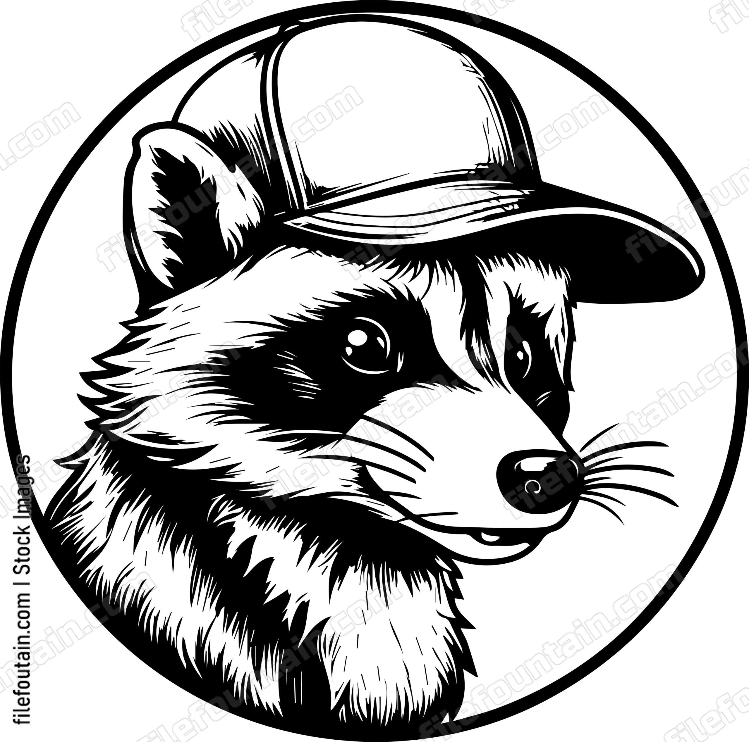 Raccoon In Baseball Cap