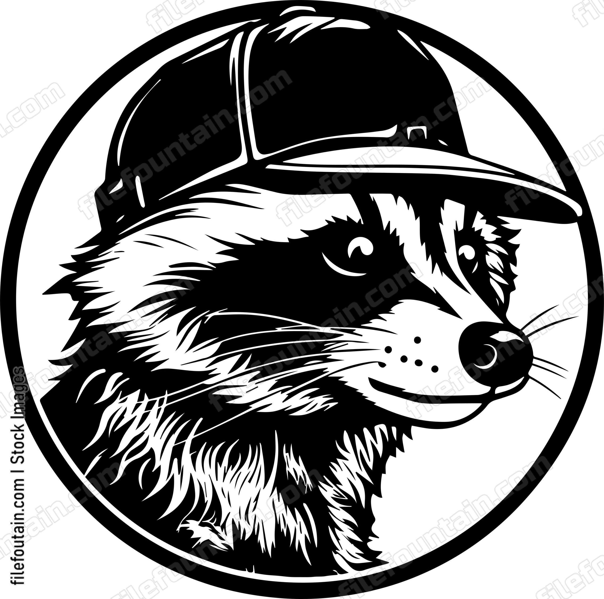 Raccoon In Baseball Cap