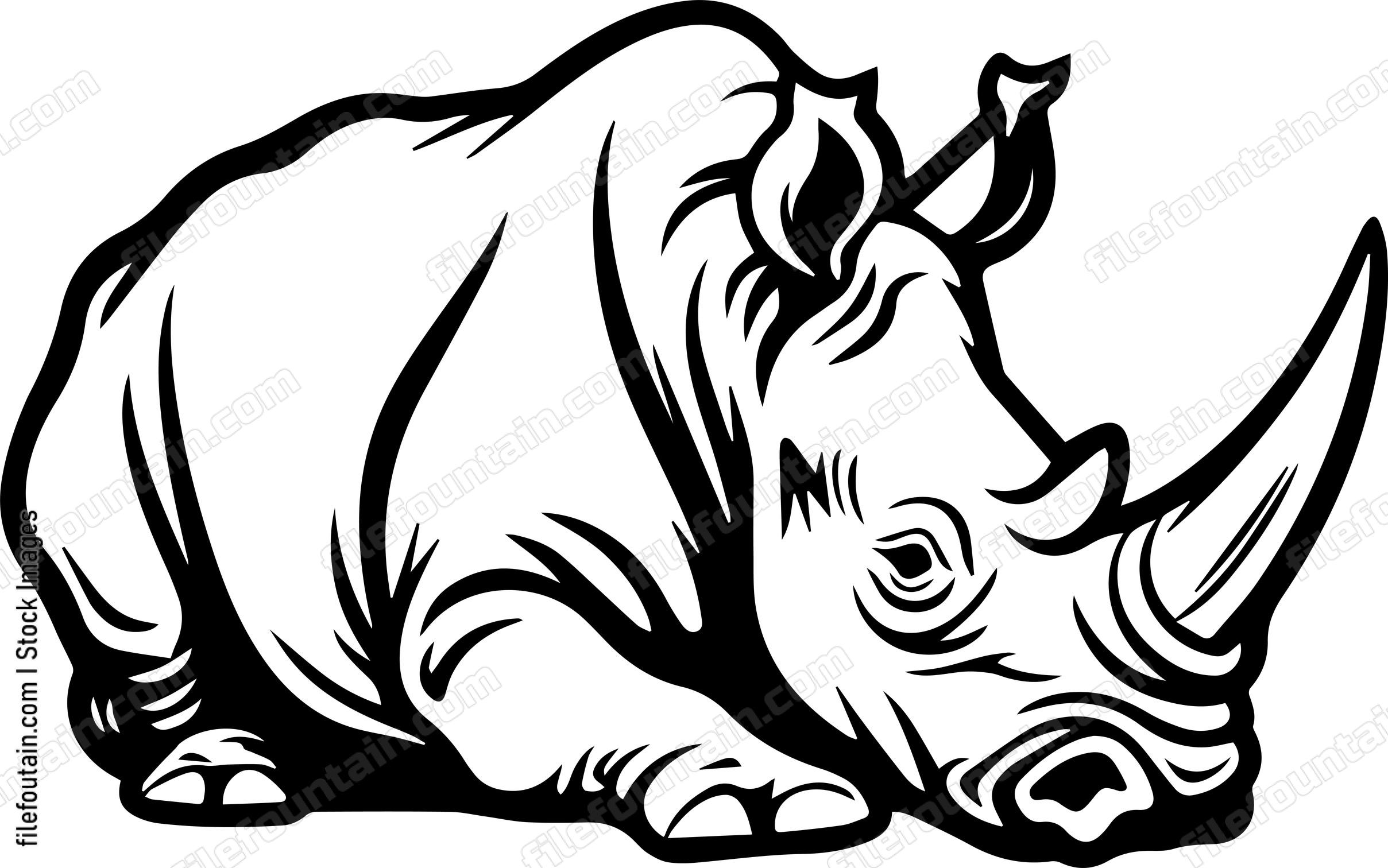 Rhino Laying Down