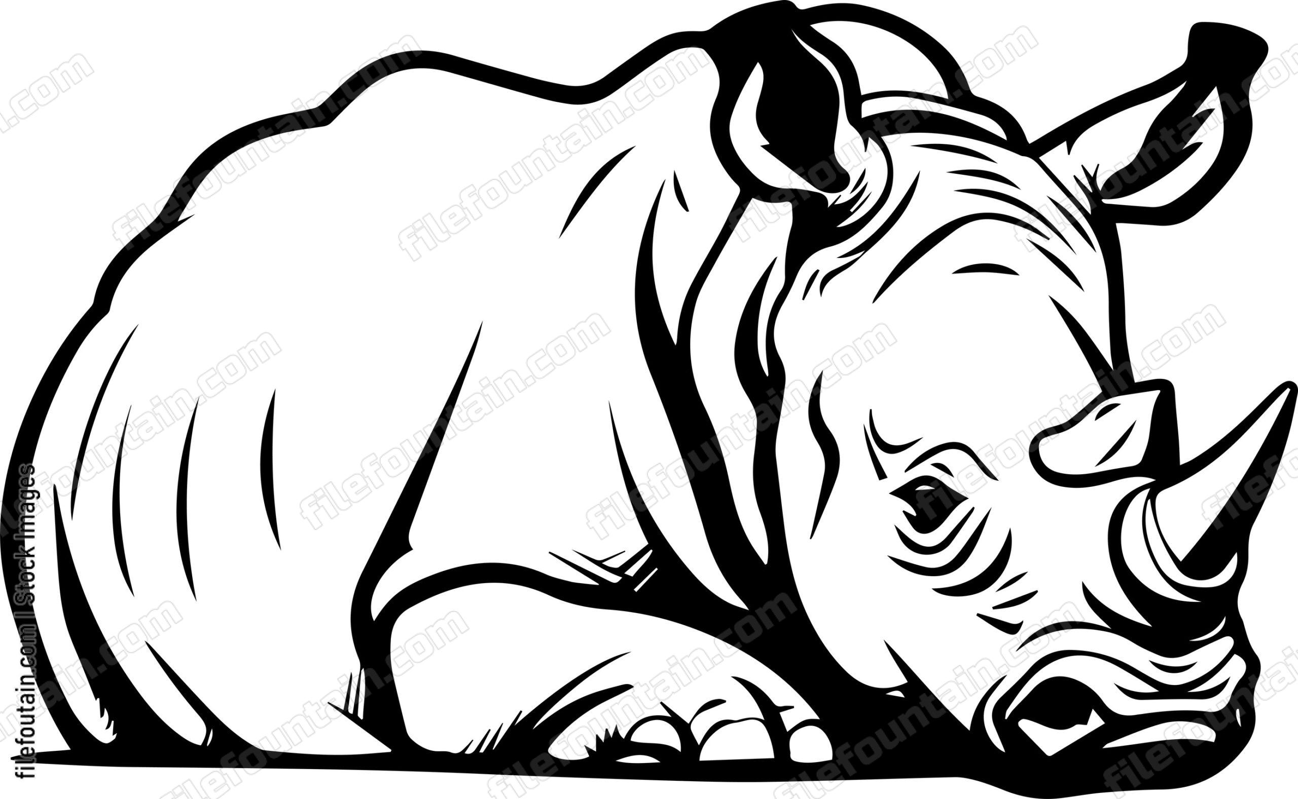 Rhino Laying Down