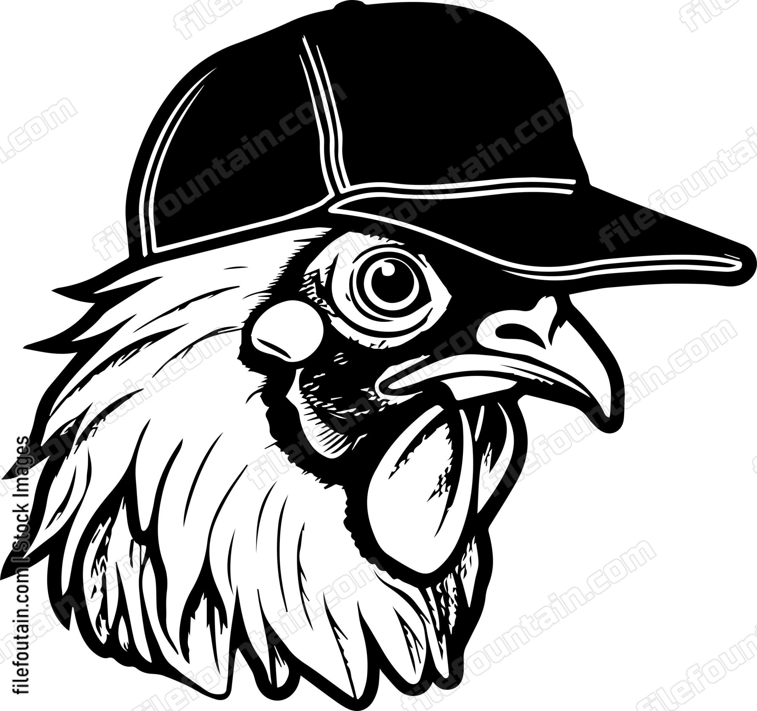 Rooster In Baseball Cap