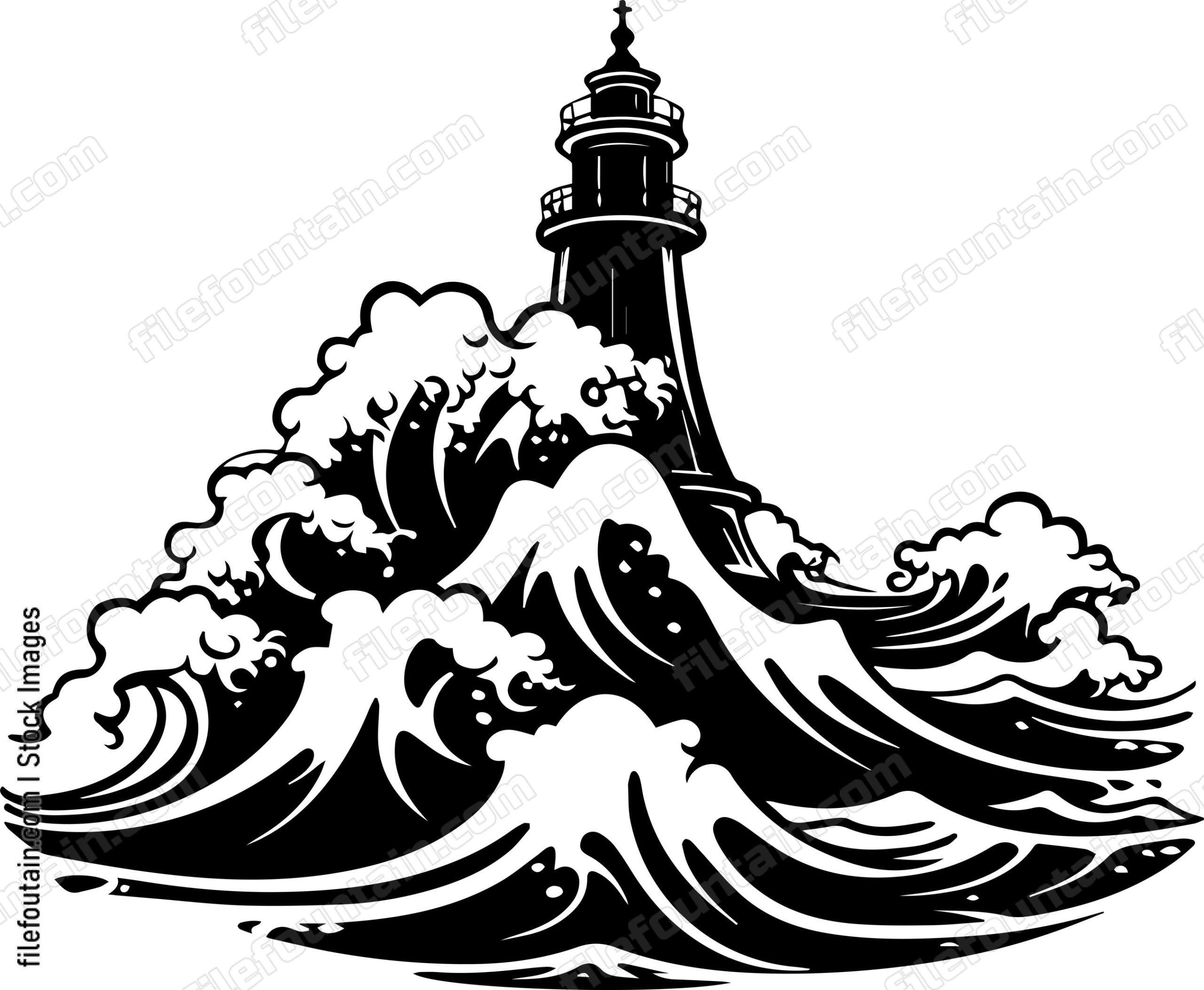 Sea Storm And Light House