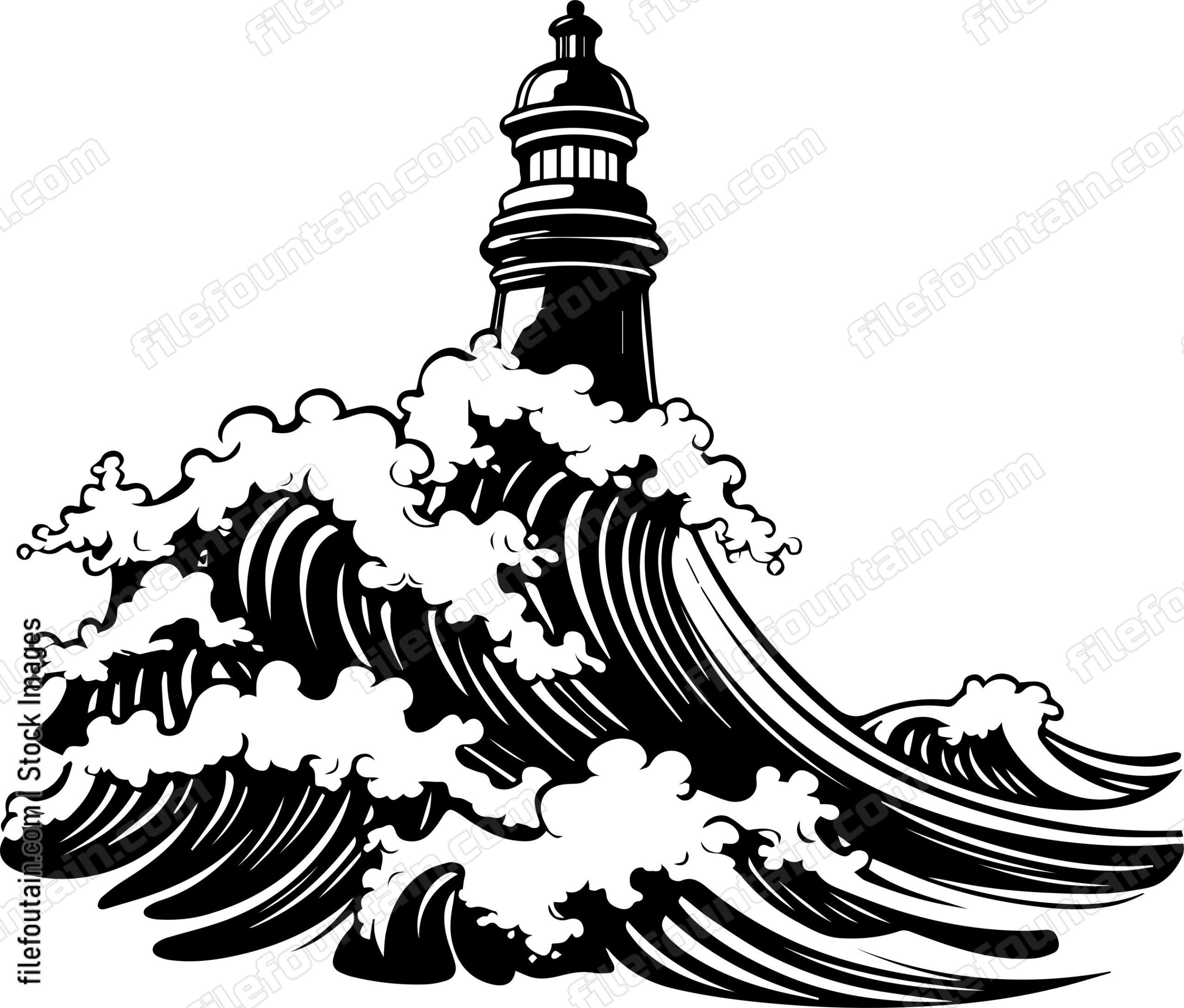 Sea Storm And Light House