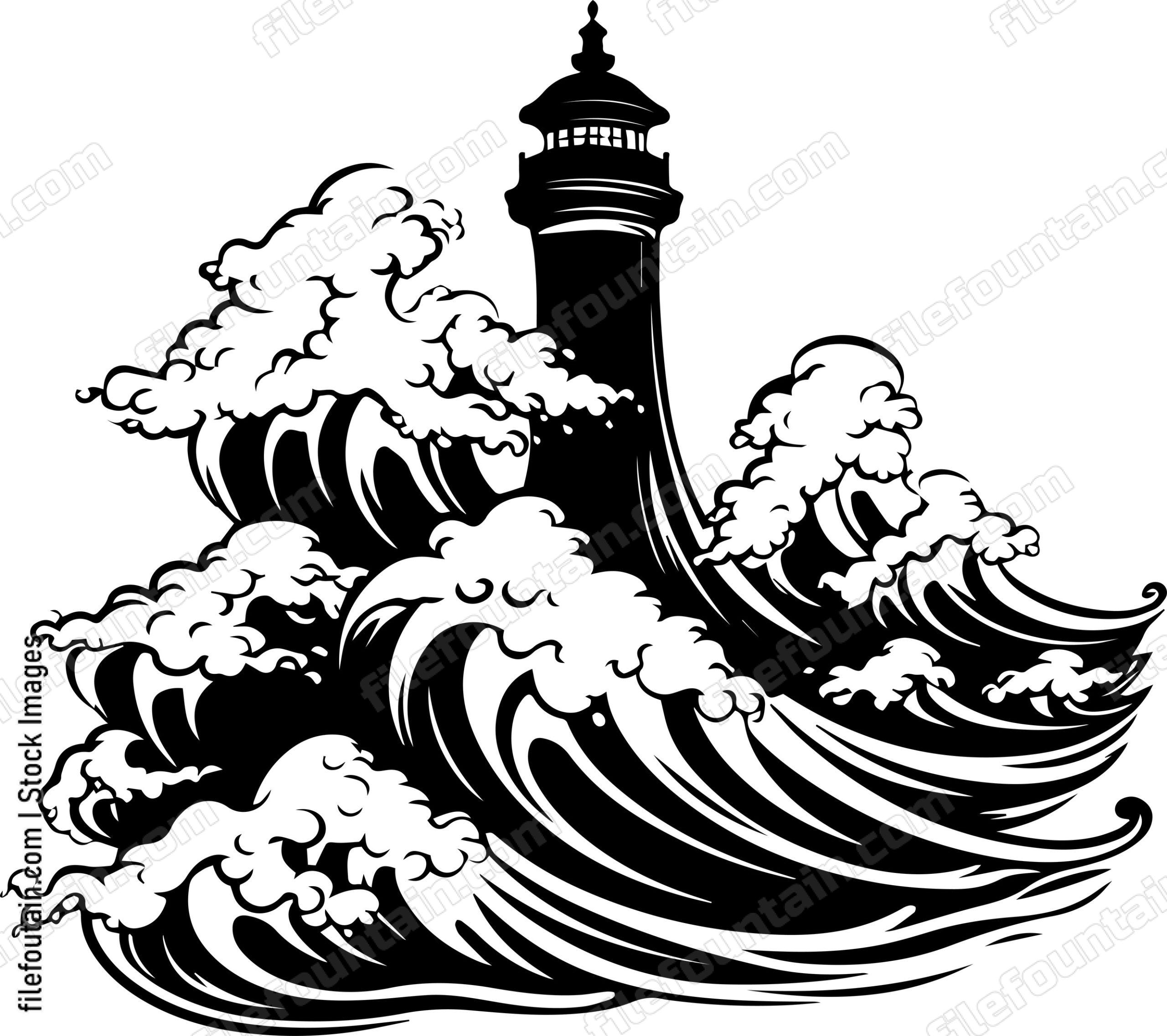 Sea Storm And Light House