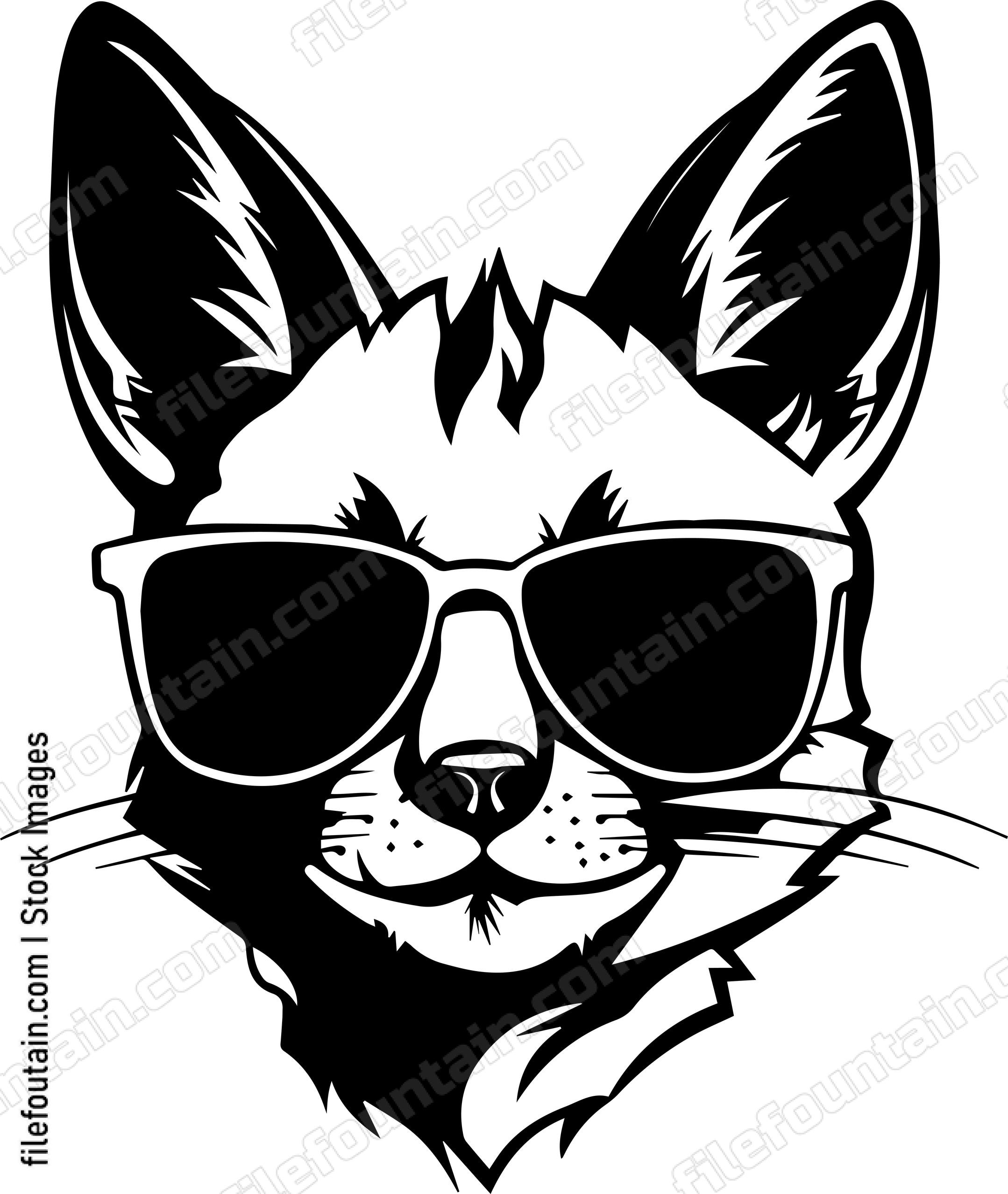 Serval Cat In Sunglasses