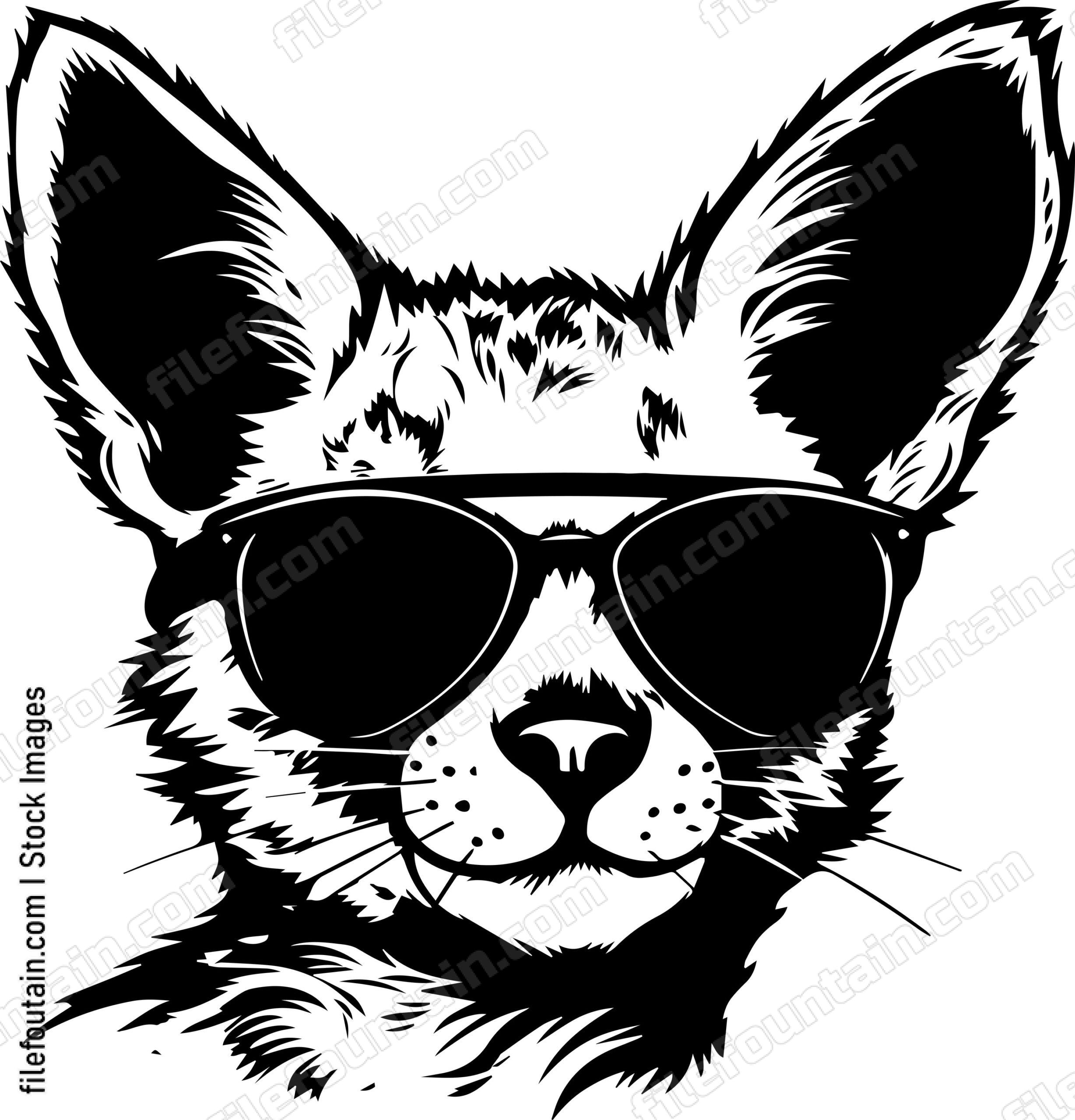 Serval Cat In Sunglasses
