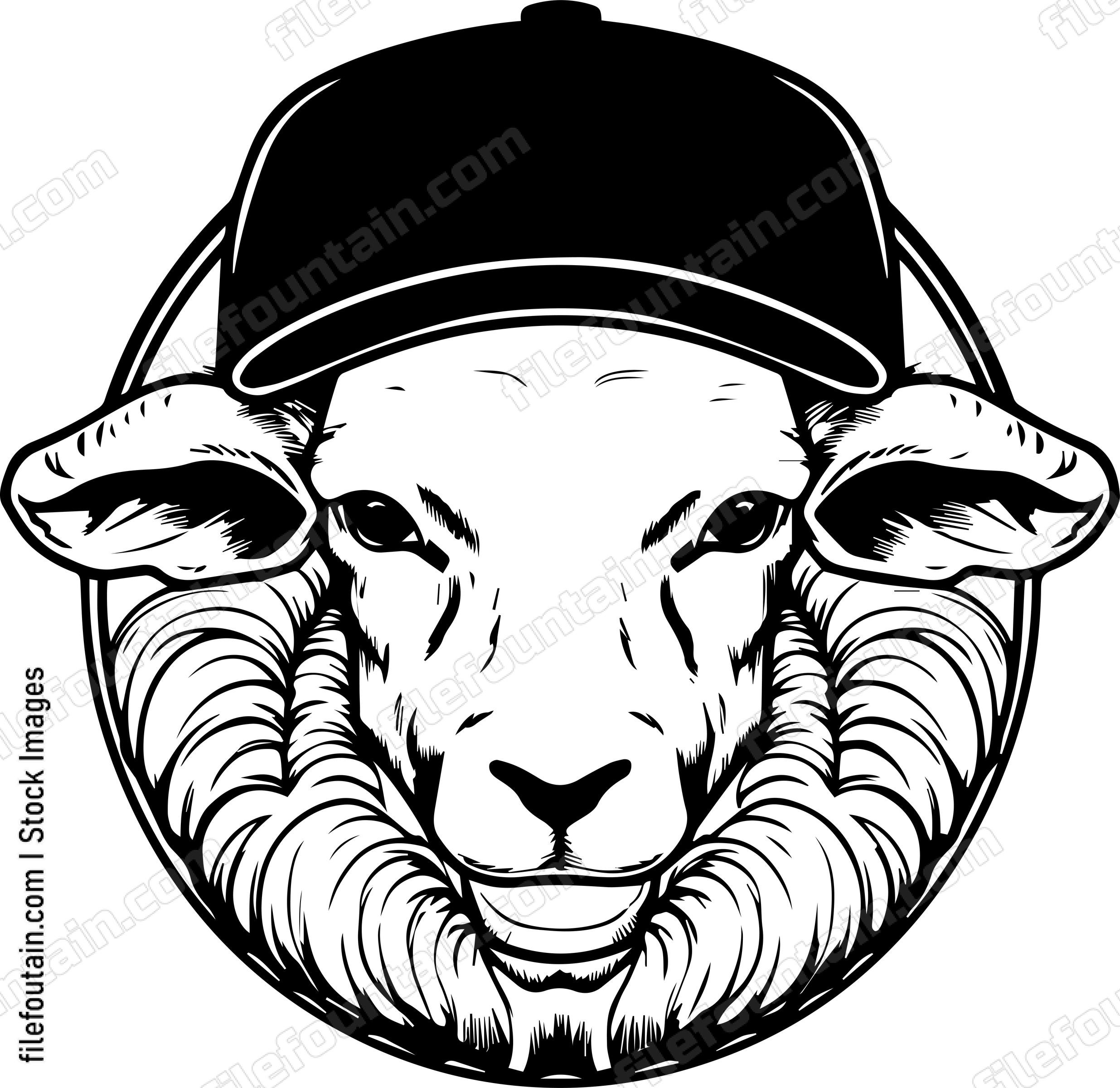 Sheep In Baseball Cap