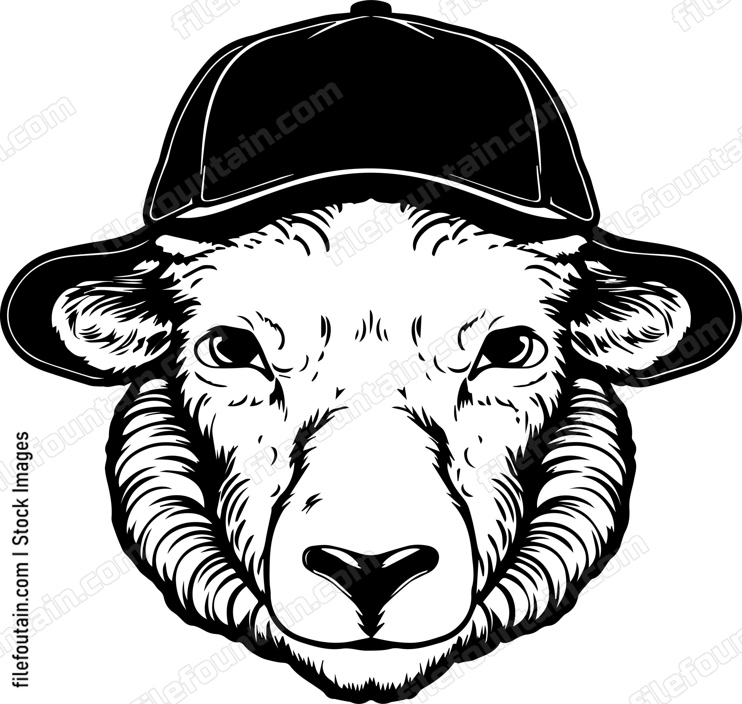Sheep In Baseball Cap