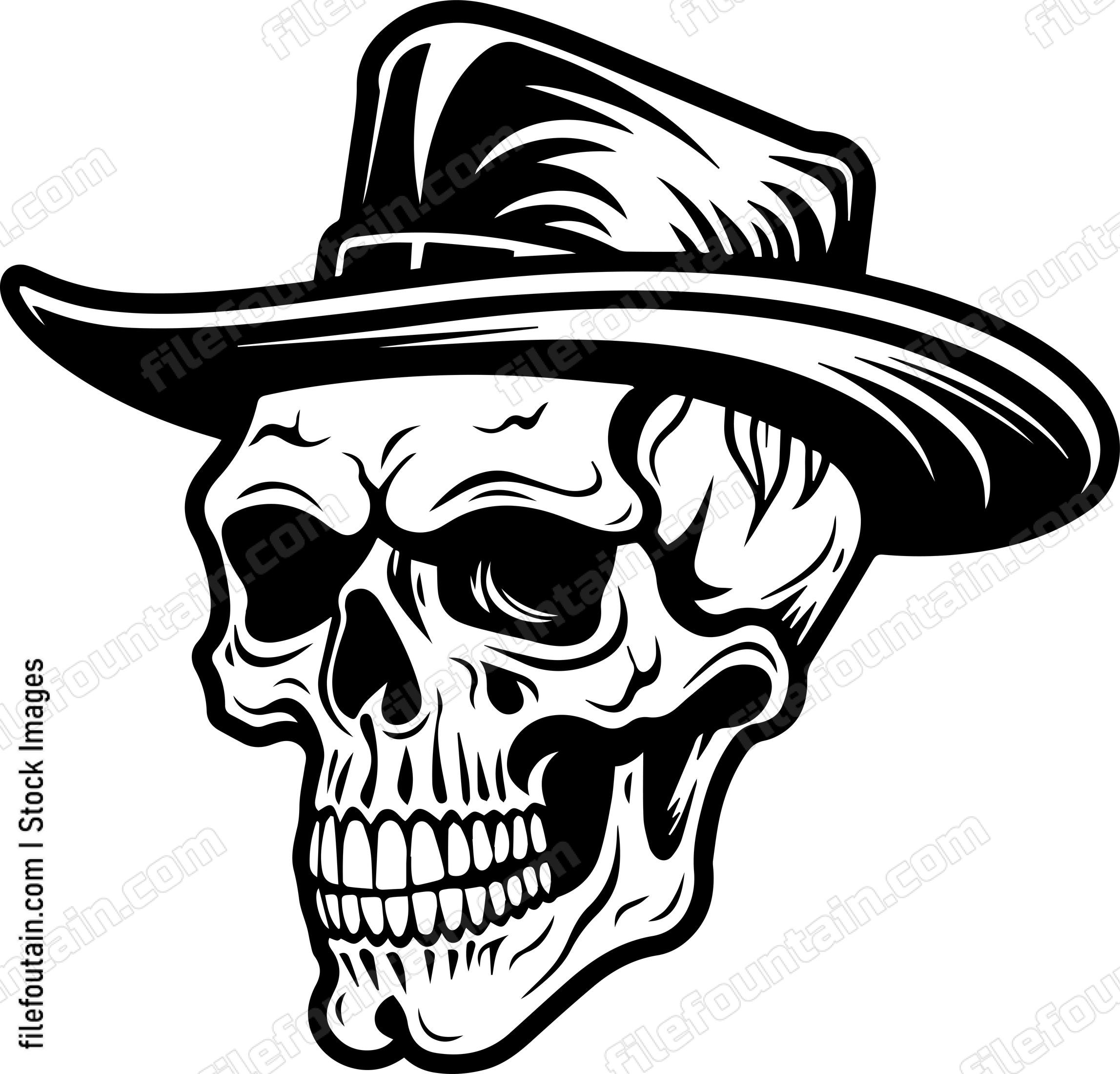 Skull In Cowboy Hat