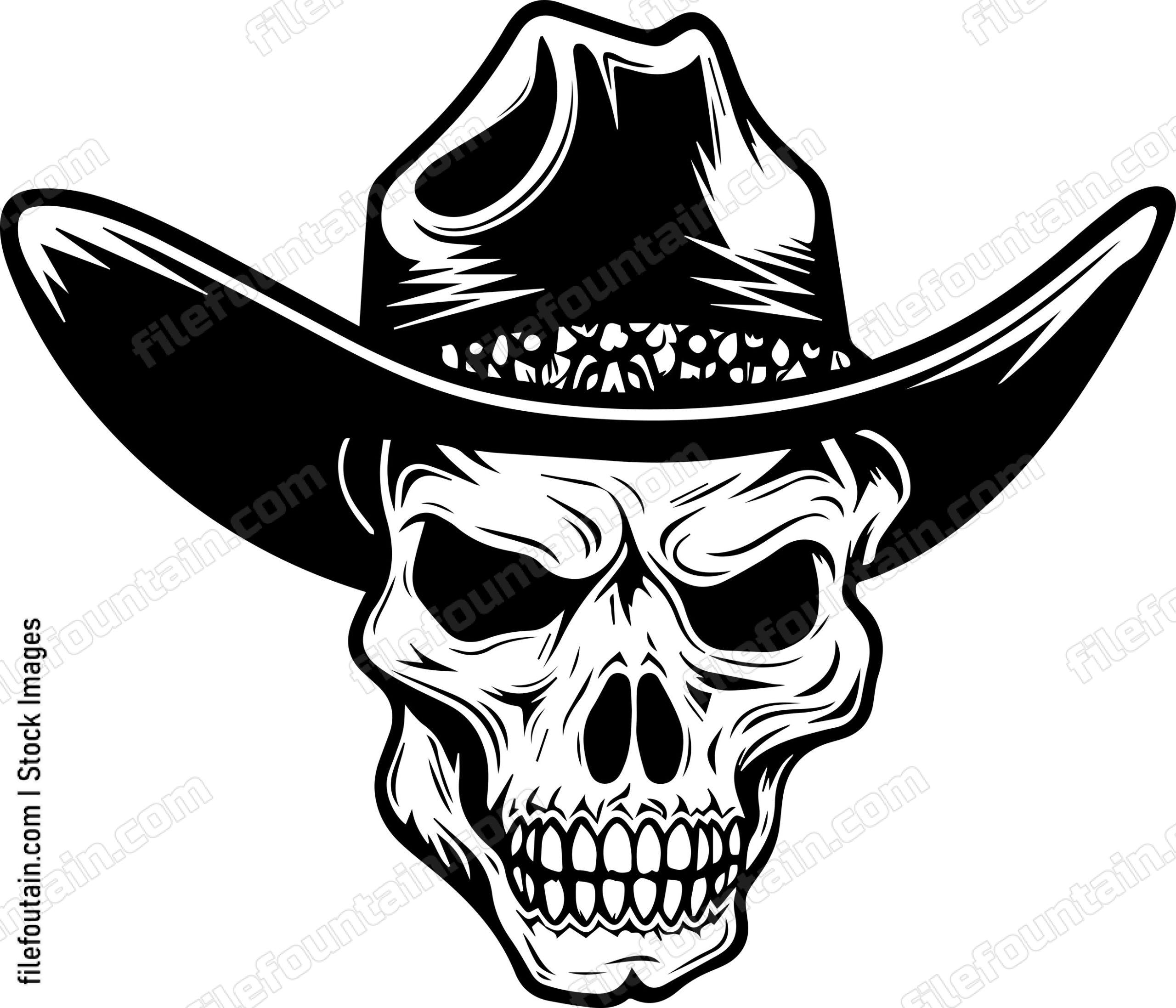 Skull Wearing A Cowboy Hat