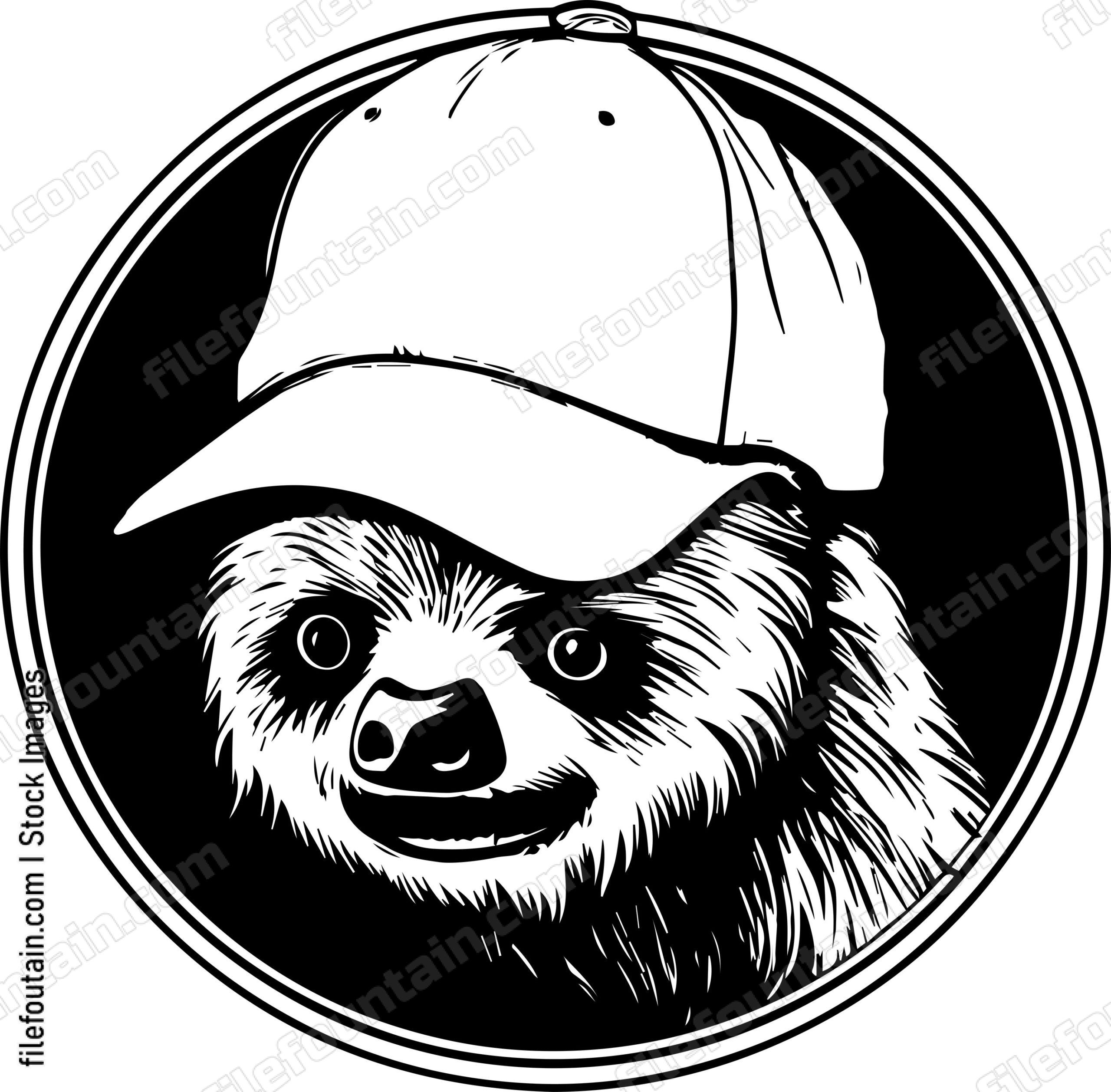 Sloth In Baseball Cap