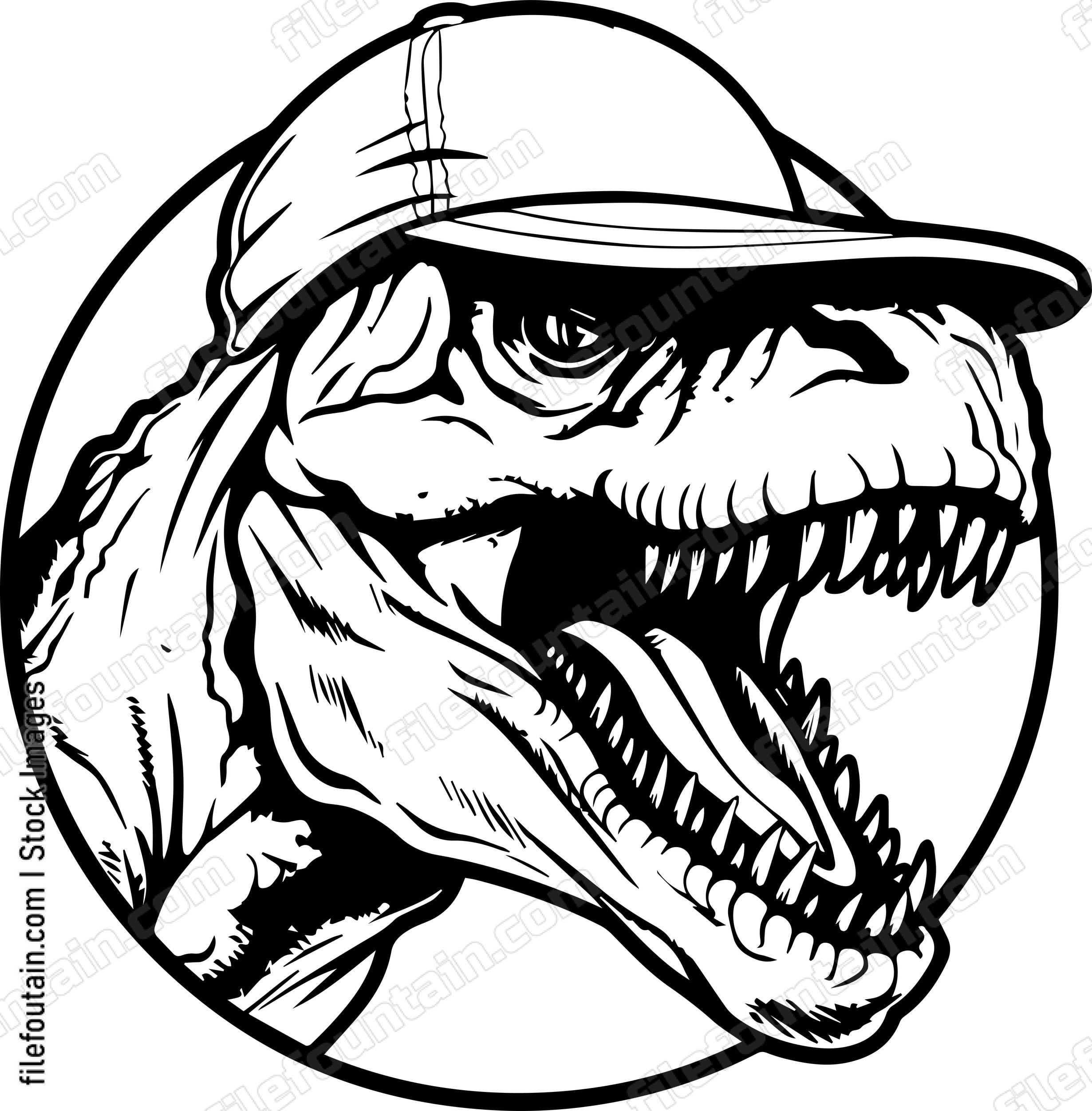 TRex In Baseball Cap