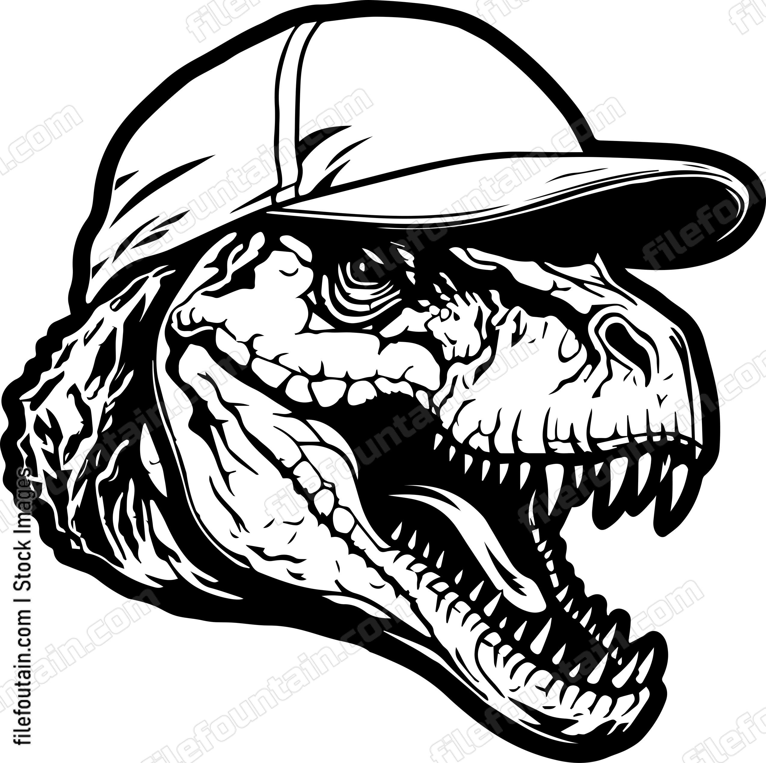 TRex In Baseball Cap